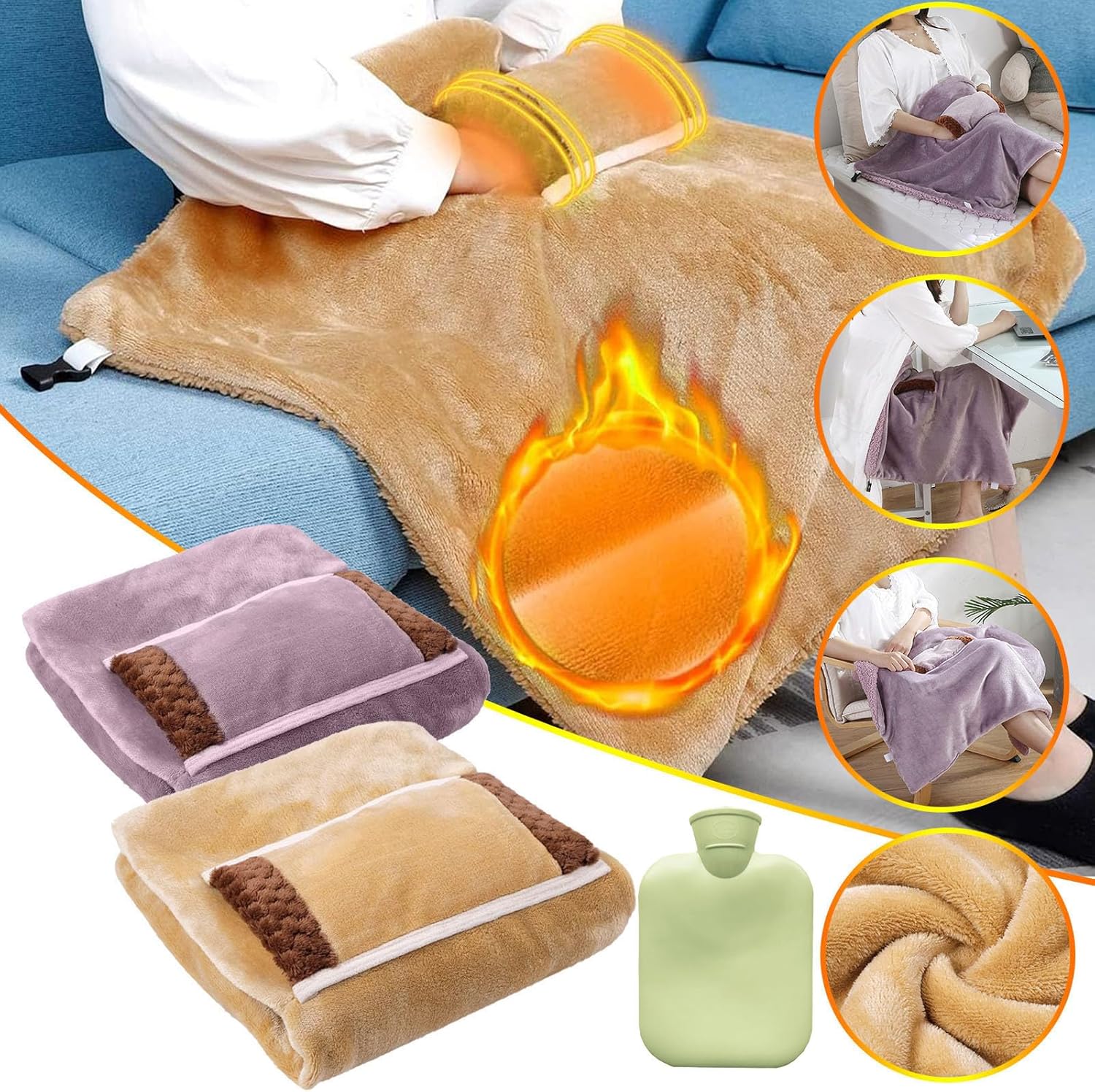 Super Soft Heated Blanket with USB Power and Overheat Protection