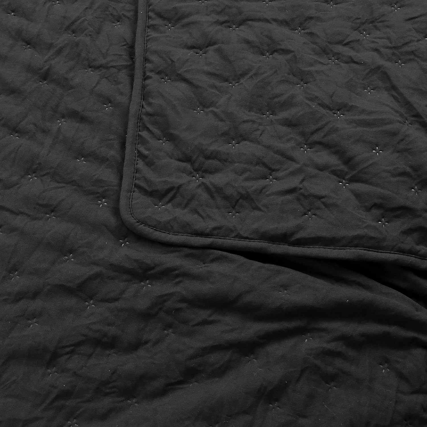 ROARINGWILD Black Twin Quilt Set with Pillow Sham 68x90 Inches