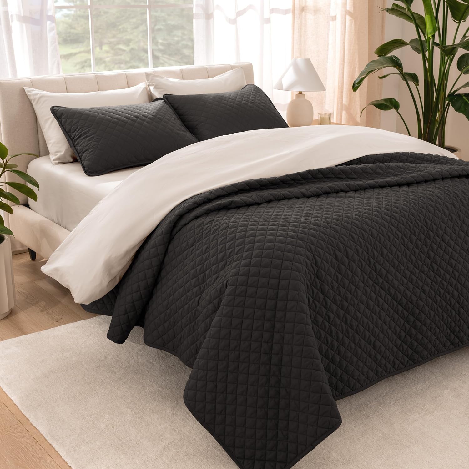 Bare Home Coverlet Set - King Black