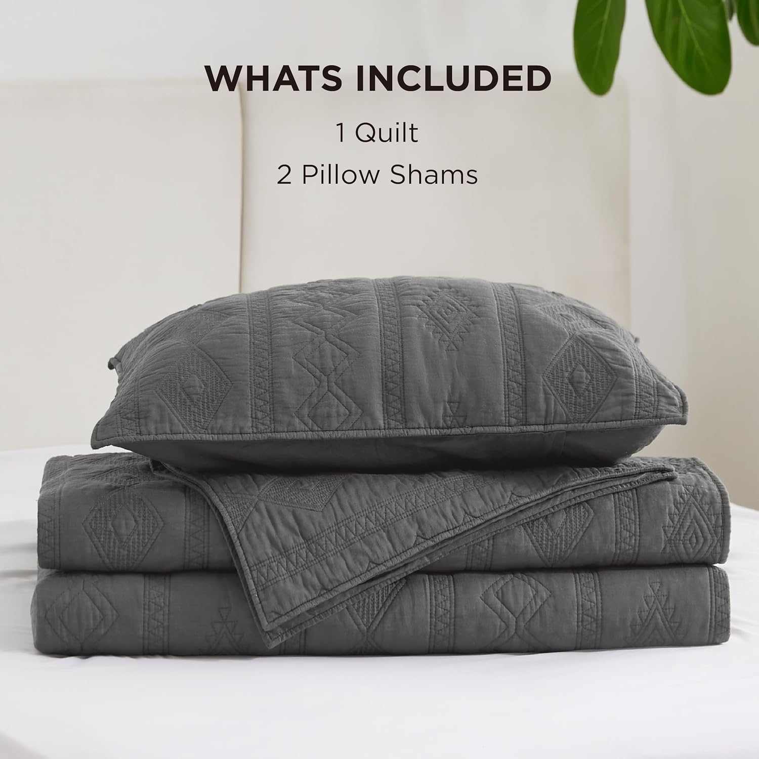 Bedsure 100 Cotton Quilt Set with Pillow Shams