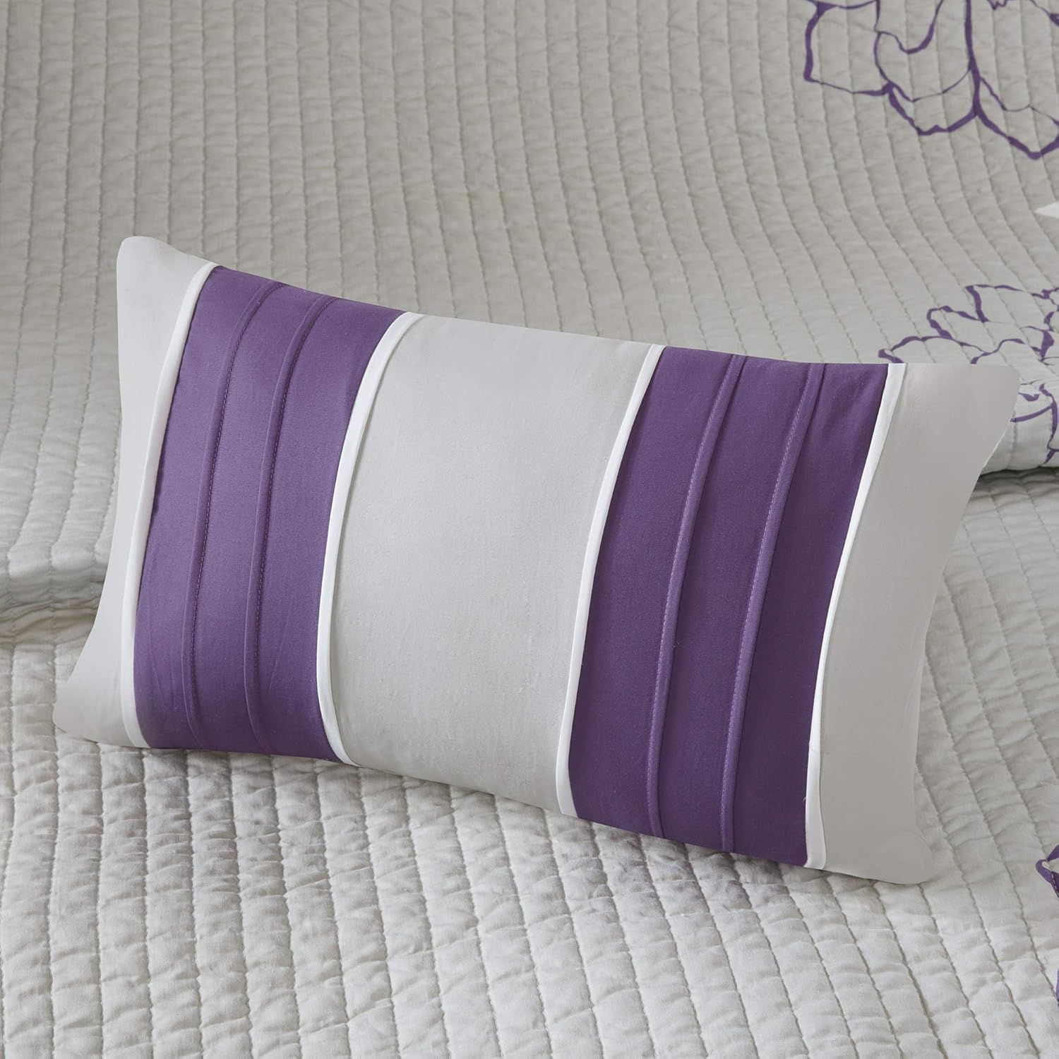 Madison Park Lola 100 Cotton Quilt Set - Purple 6 Piece