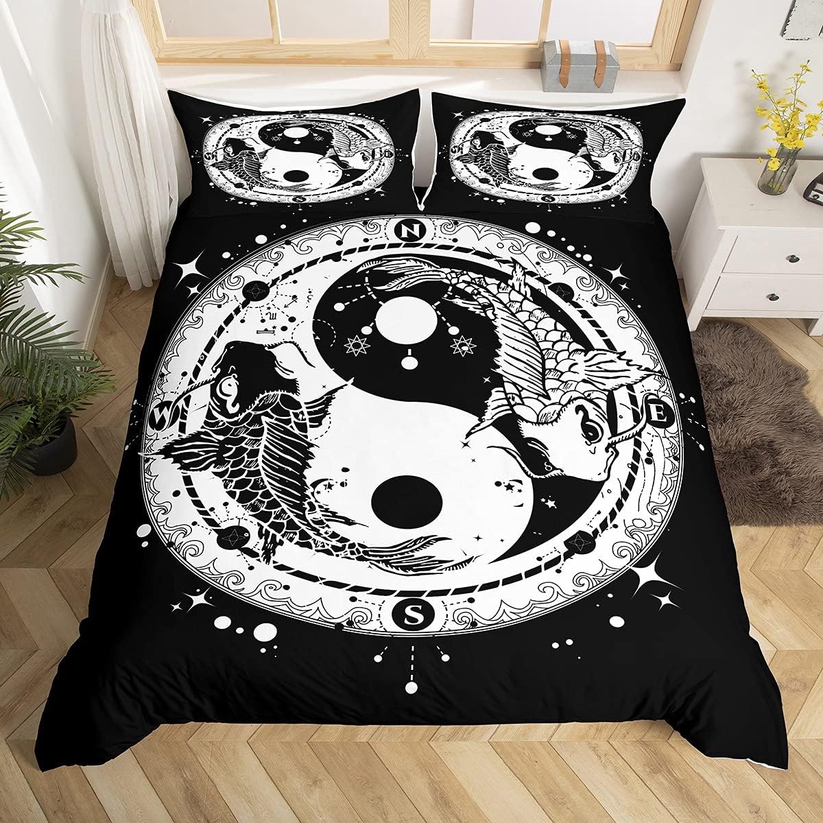 Feelyou Yin Yang Duvet Cover Set 3Pcs Zipper