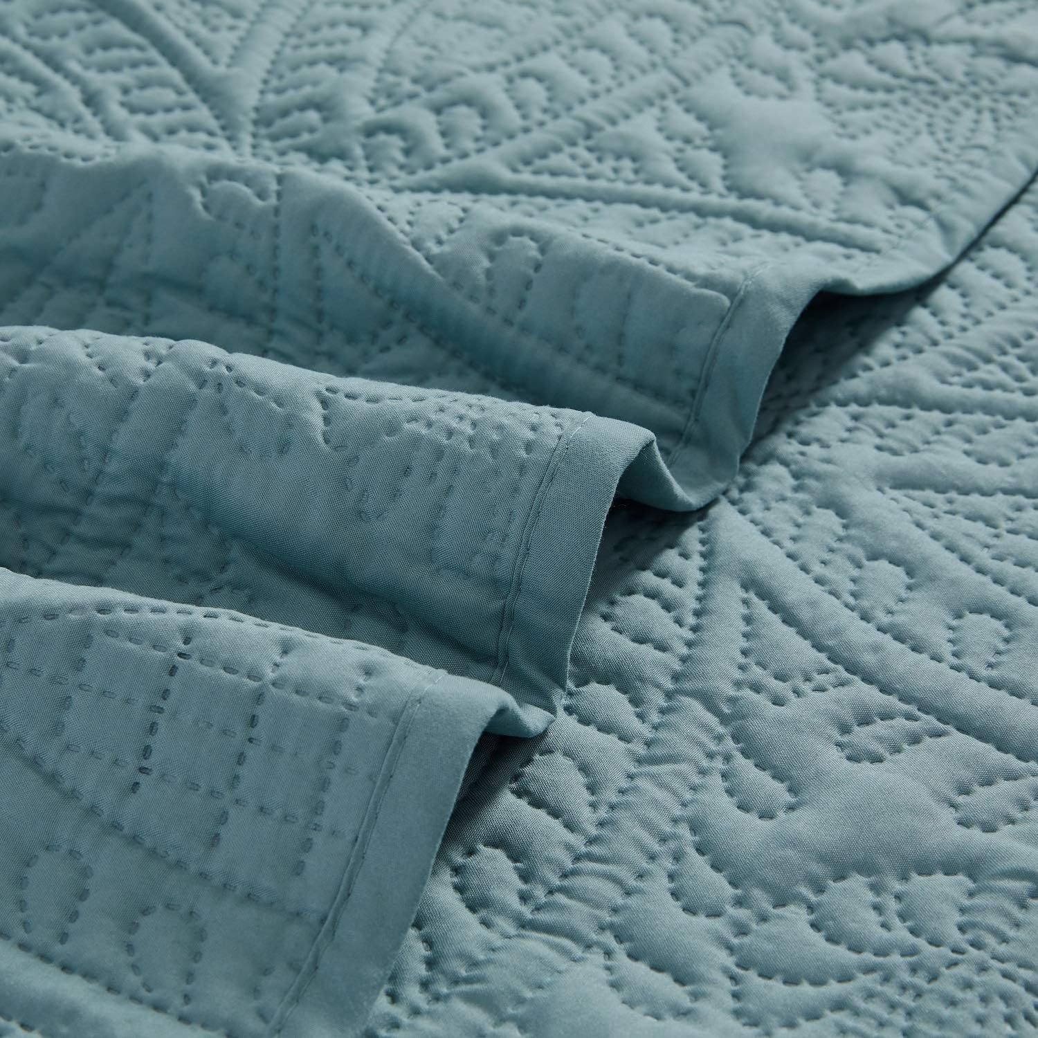 Mellanni King Bedspread Coverlet Set - Spa Blue 1
