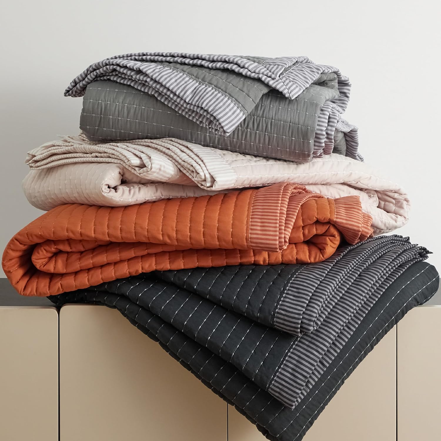Bedsure King Quilt Set - 3-Piece Lightweight Corduroy Bedspread