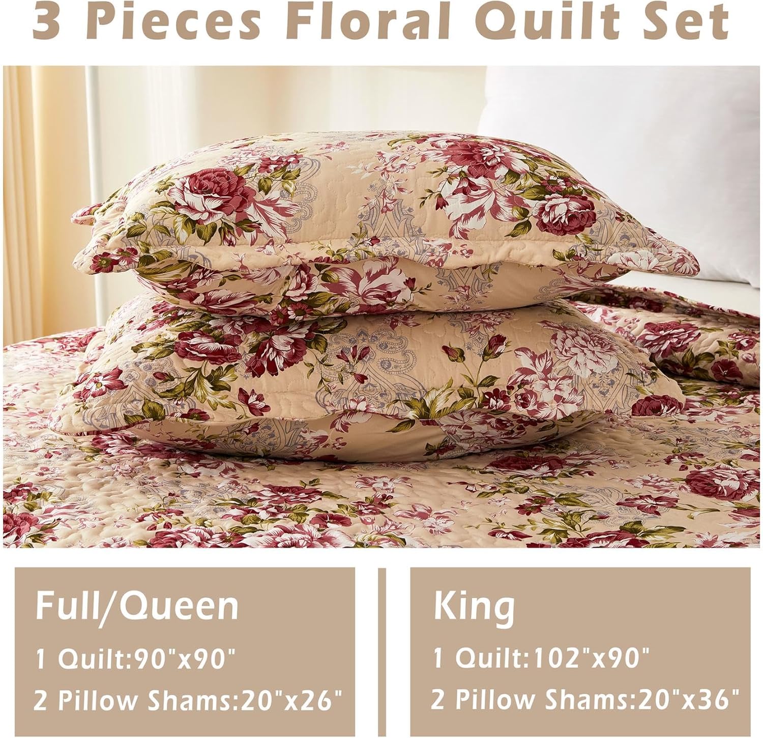 Cmfshape Romantic Patchwork Quilt Set Queen Size