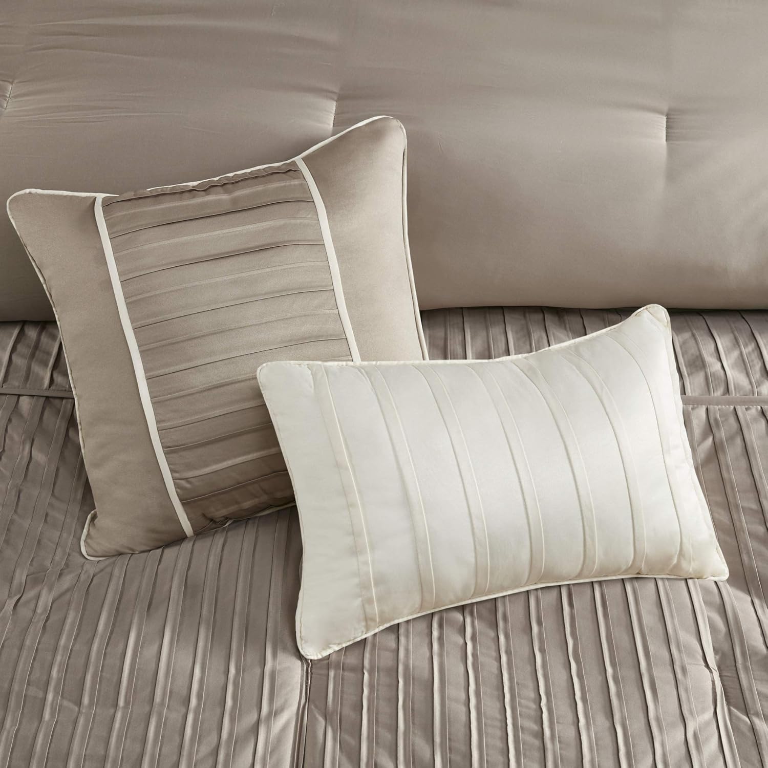 Madison Park Cozy Comforter Set - Taupe King 7 Piece