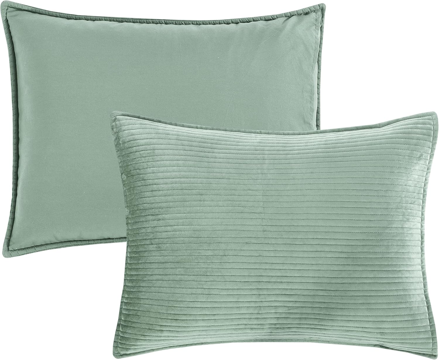 Elegant Comfort Luxury 3-Piece Velvet Quilt Set Twin XL Smoke Green