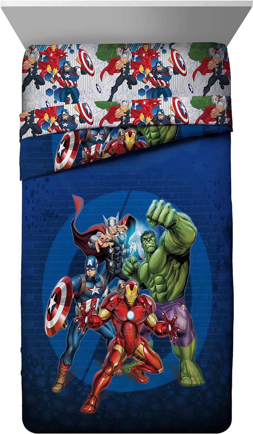 Jay Franco Marvel Avengers Blue Circle Comforter Set Twin