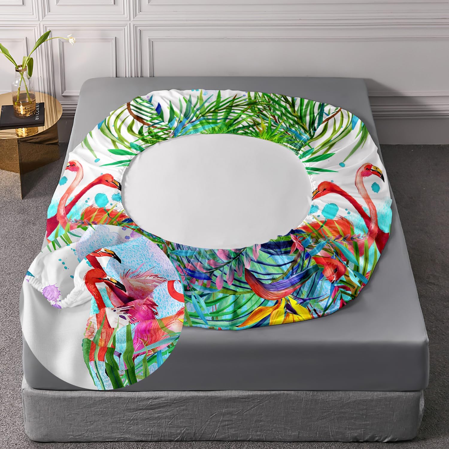 AILONEN Flamingo Fitted Sheet Set Twin XL