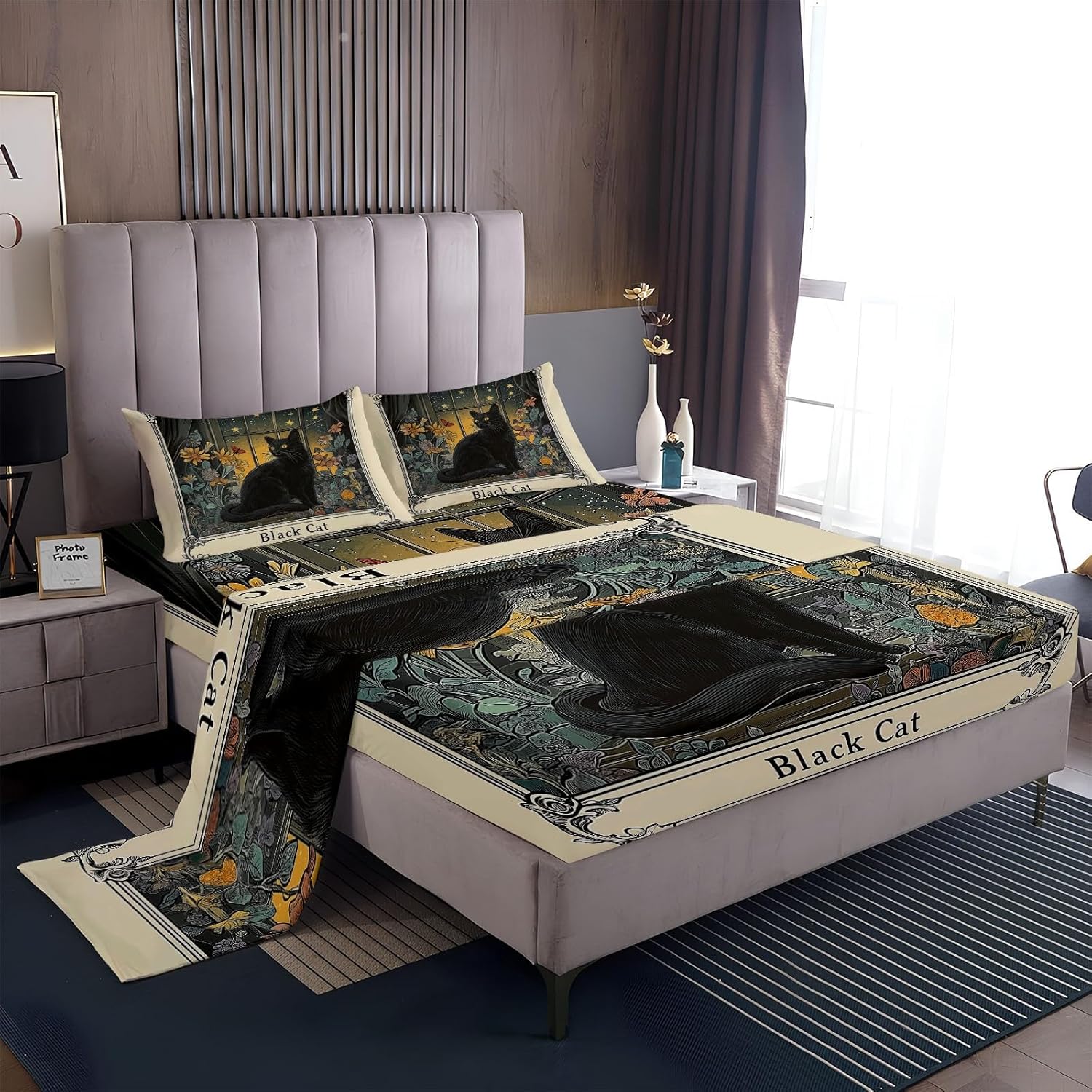 Tarot Cards Black Cat Kids Twin XL Sheet Set 3Pcs