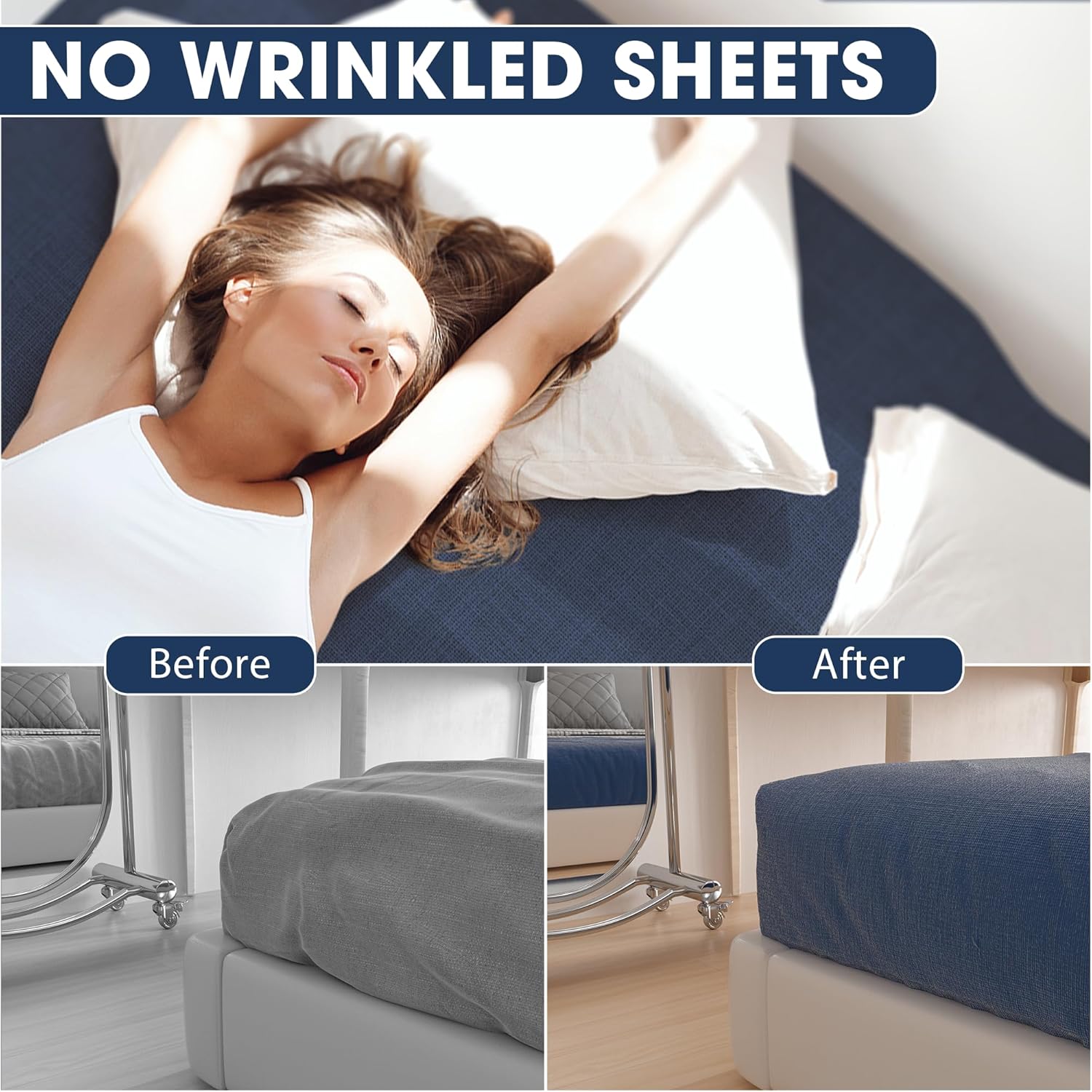 SYIPO 4 PCS Nonslip Bed Sheet Straps with Iron Clips