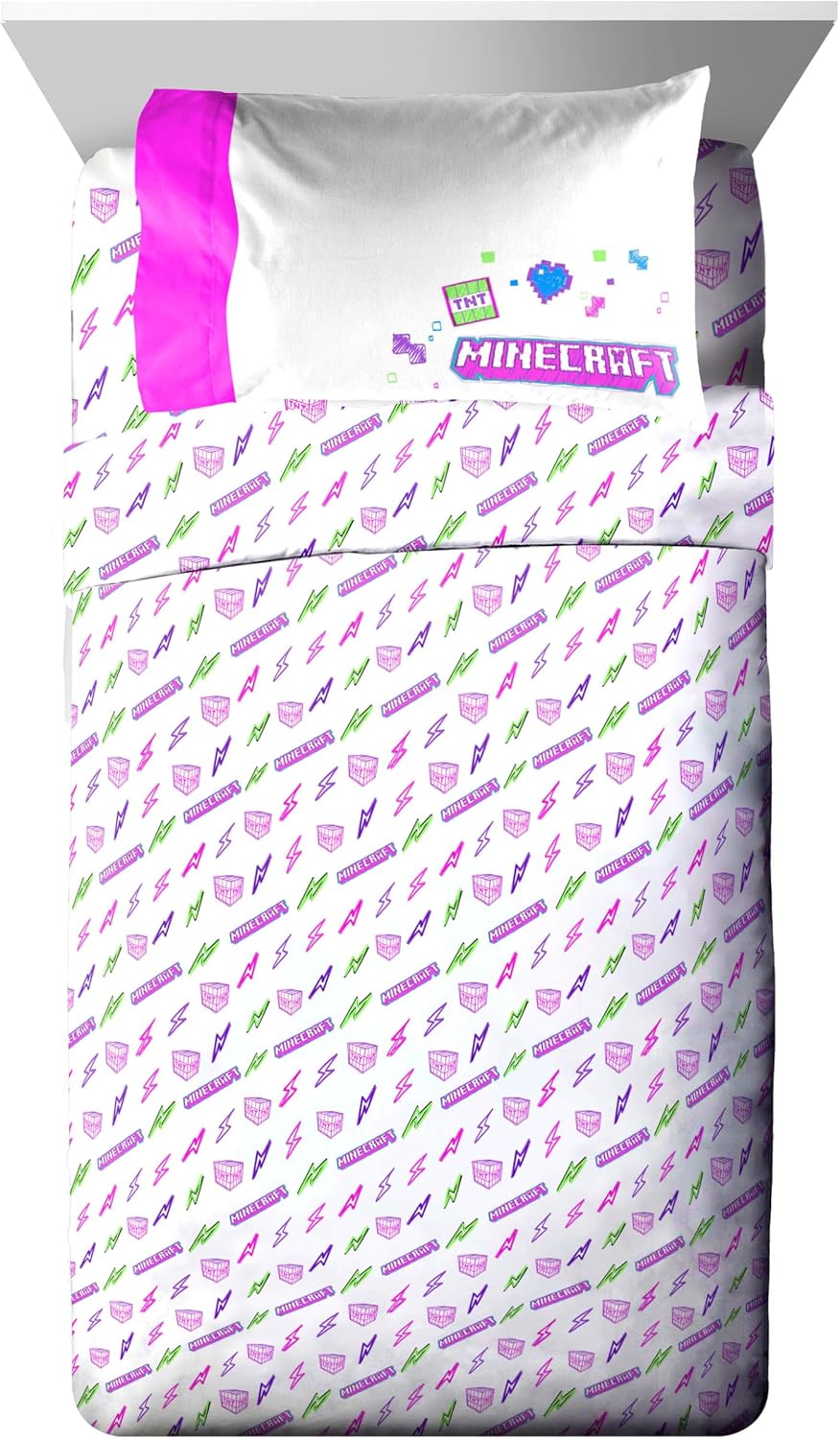 Minecraft Comforter Set - 7 Piece Neon Kids Bedding