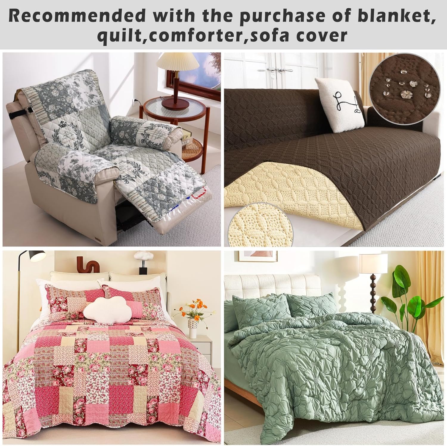 Cmfshape King Quilt Set 3PCS Sage Green Oversized 1