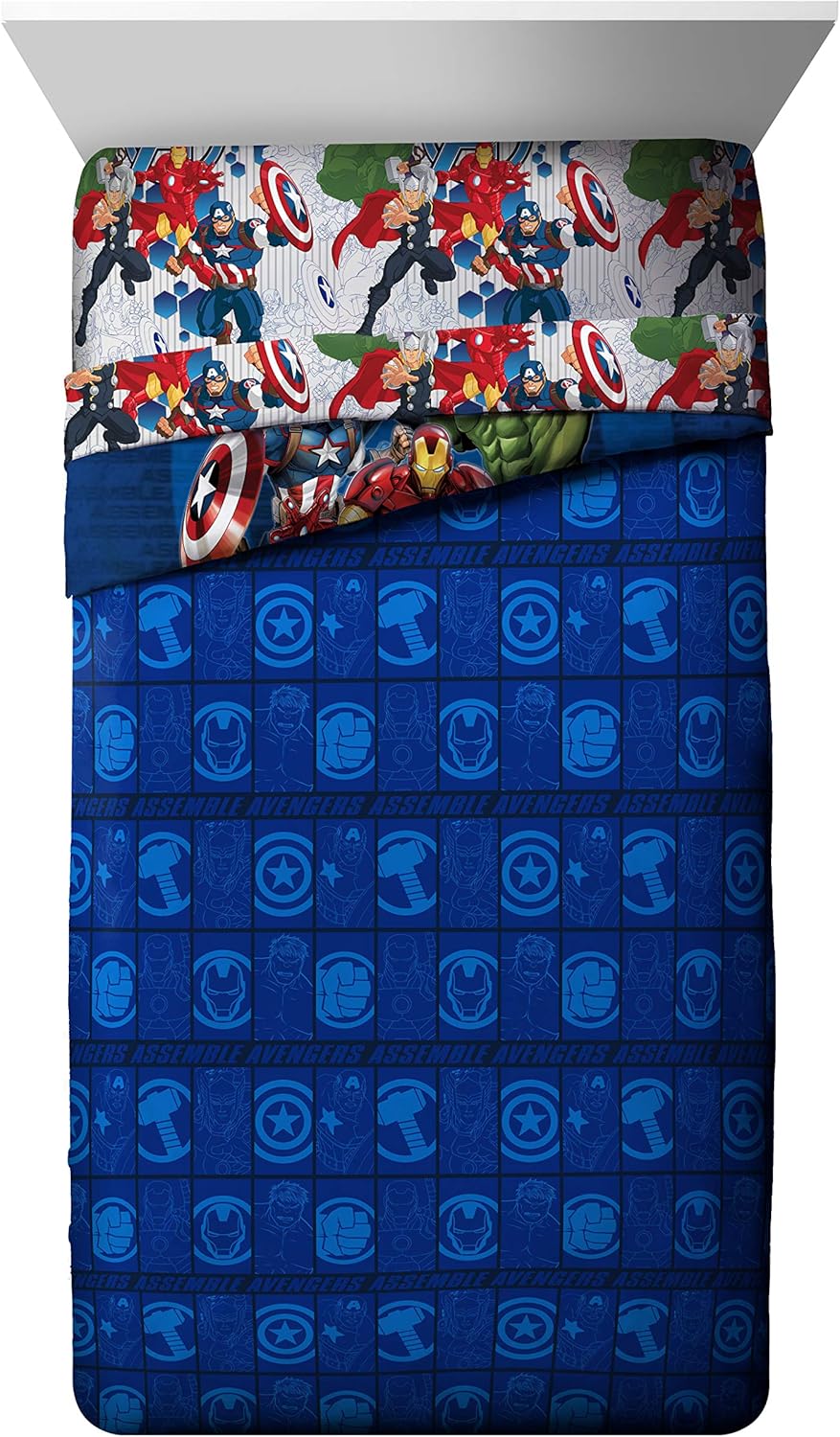 Jay Franco Marvel Avengers Blue Circle Comforter Set Twin