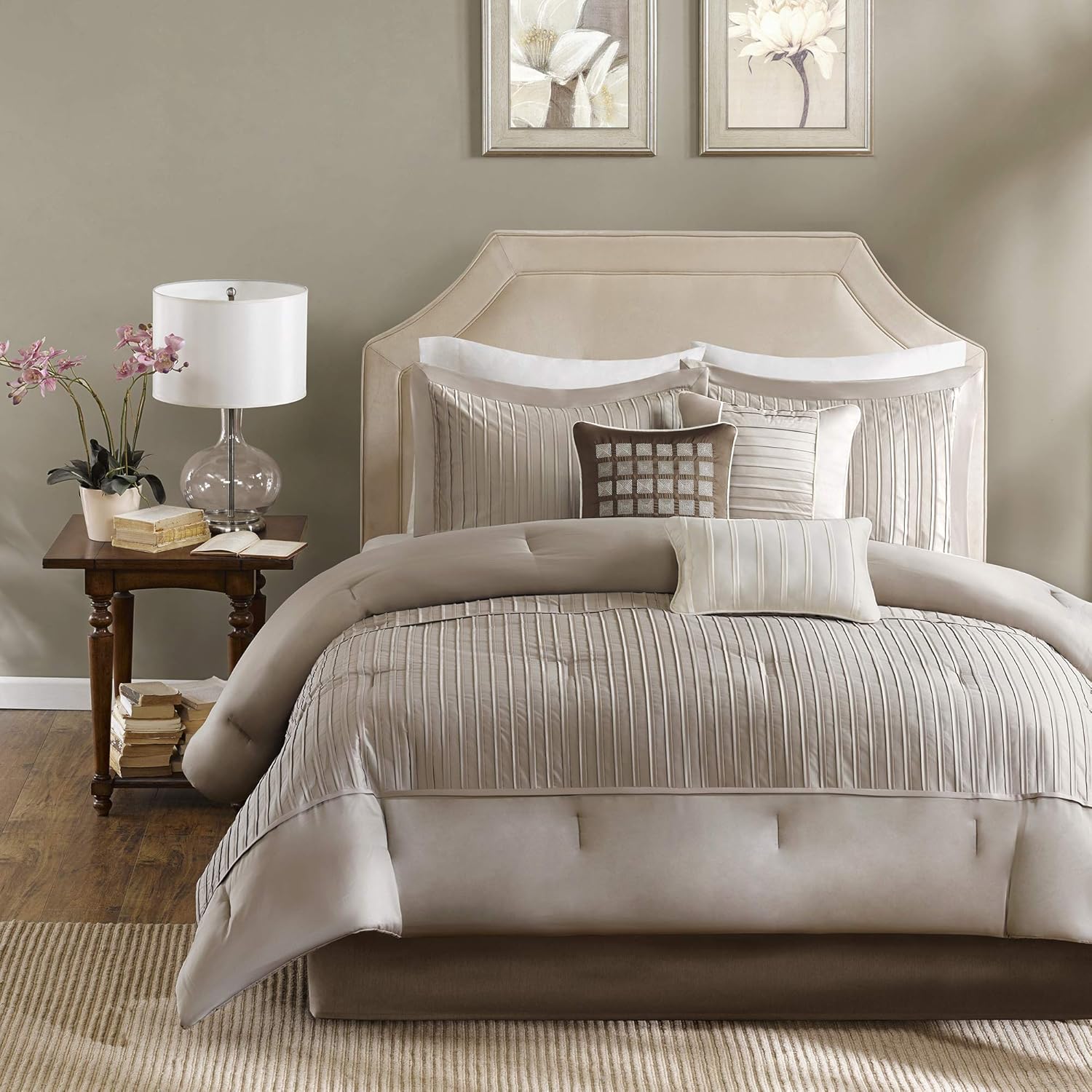 Madison Park Cozy Comforter Set - Taupe King 7 Piece