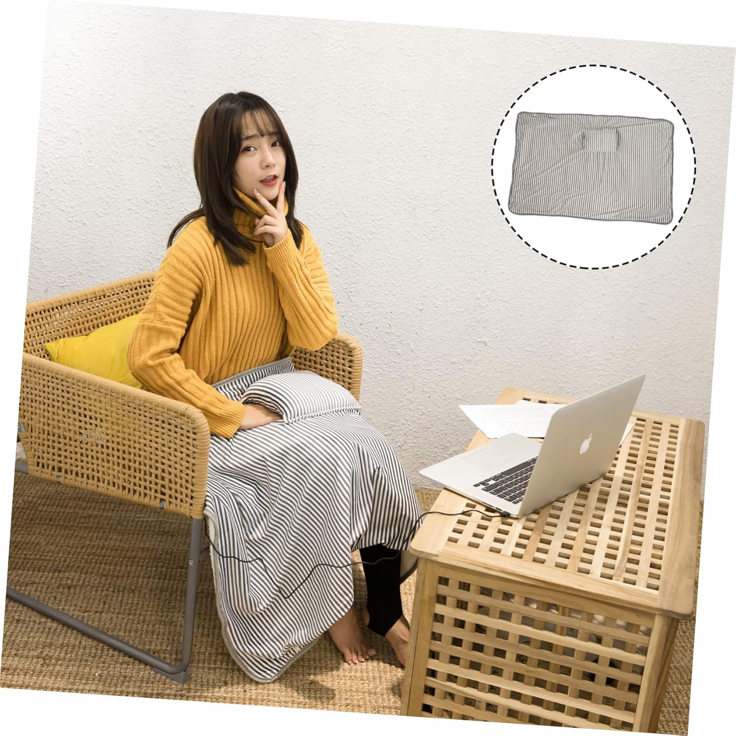 HONMEET 1pc USB Heated Blanket with Overheat Protection