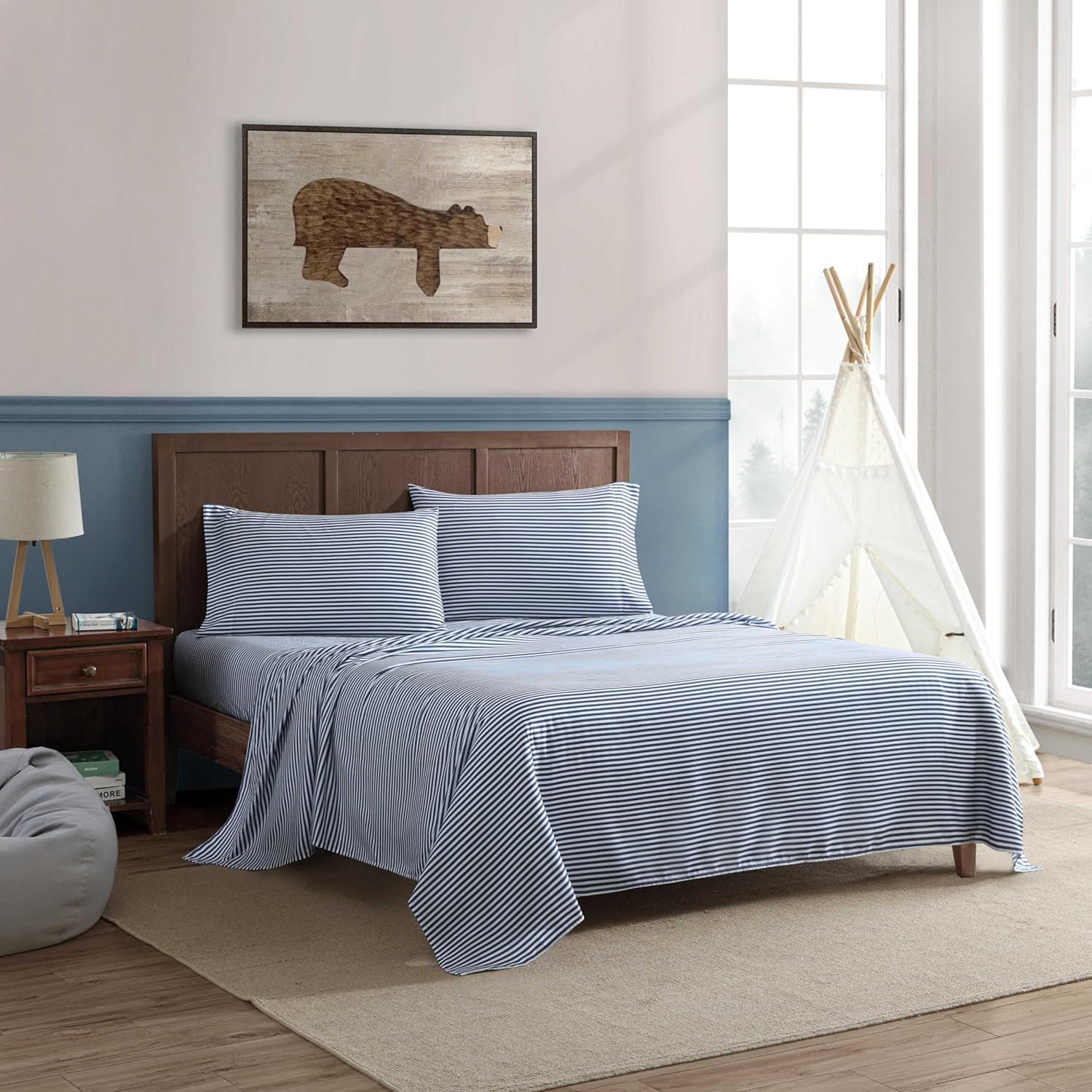 Eddie Bauer Kids Twin XL Sheets with Sham Stain-Resistant and Super Soft