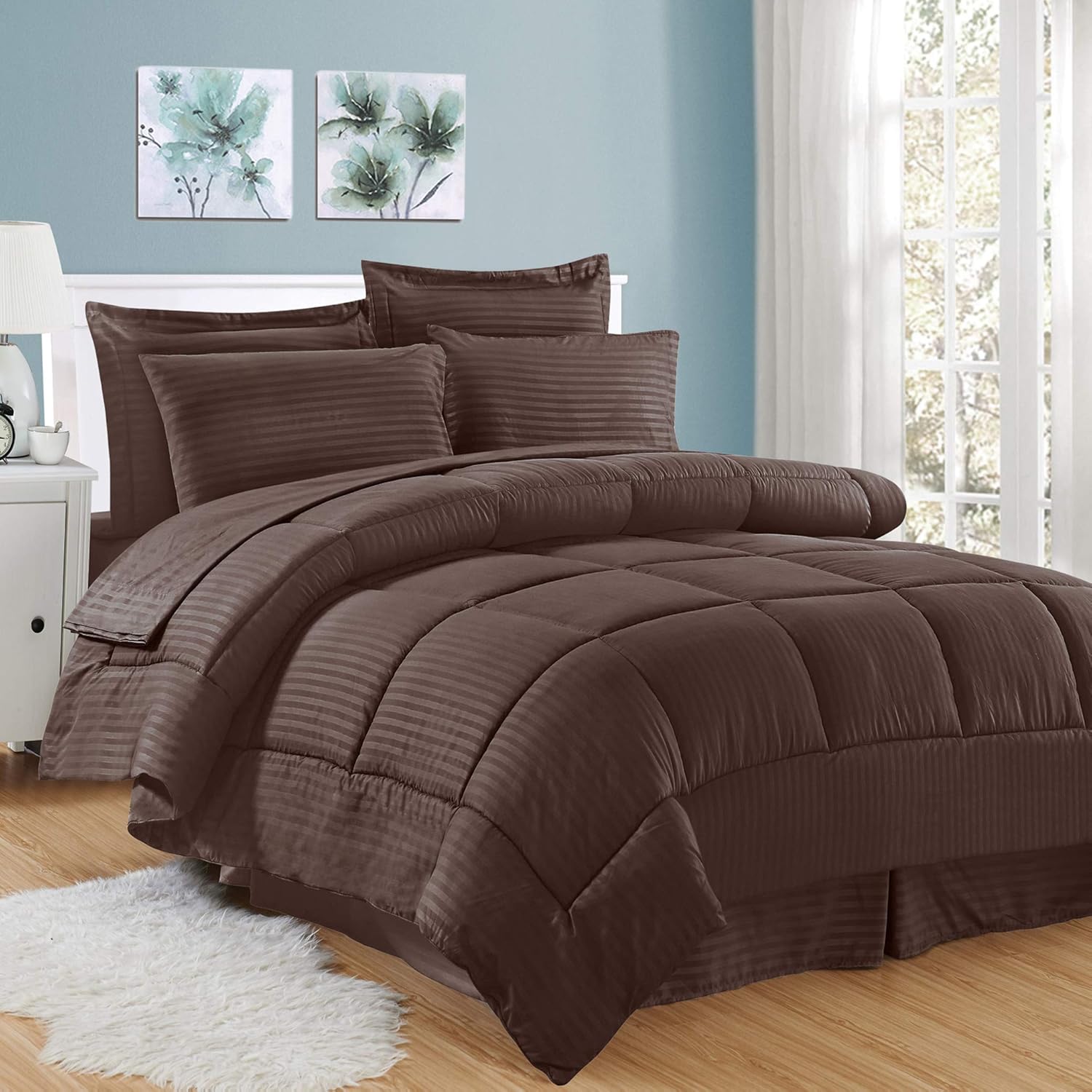Sweet Home Collection 8-Piece Bed In A Bag - King - Chocolate 1