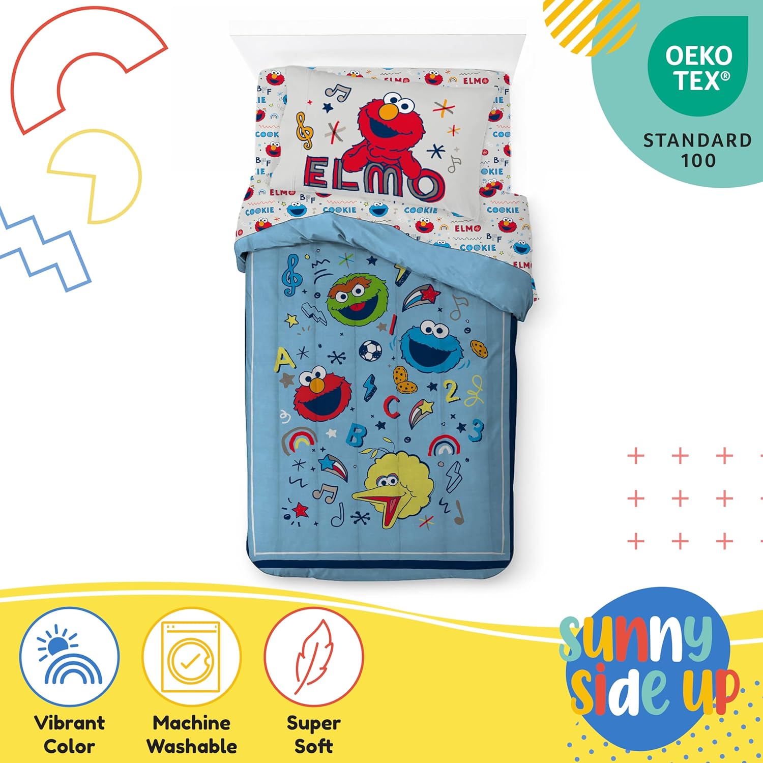 Sesame Street Twin Comforter Set - 5 Piece Kids Bedding