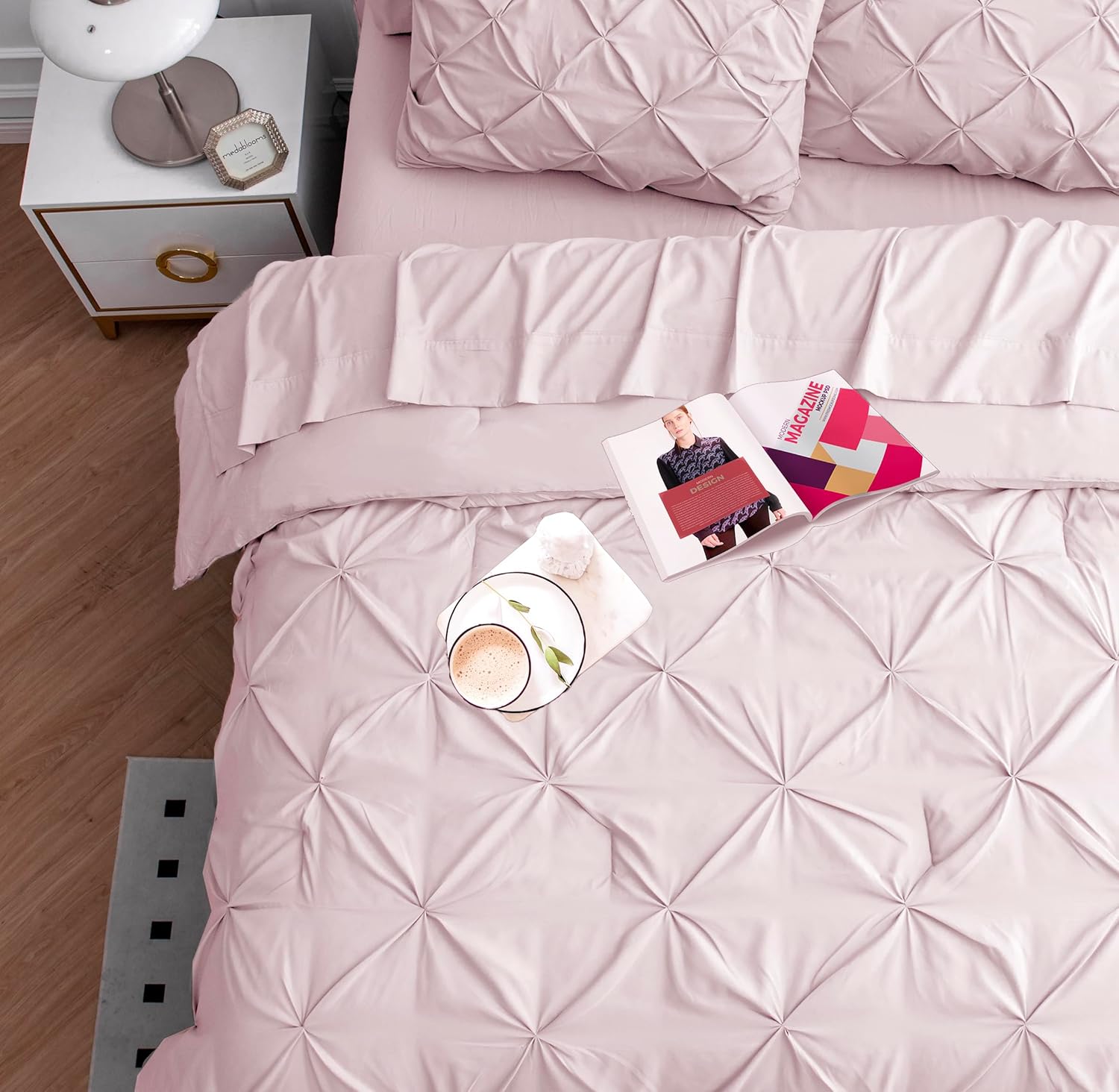 Lane Linen Pink Queen Comforter Set with Sheets and Pillowcases