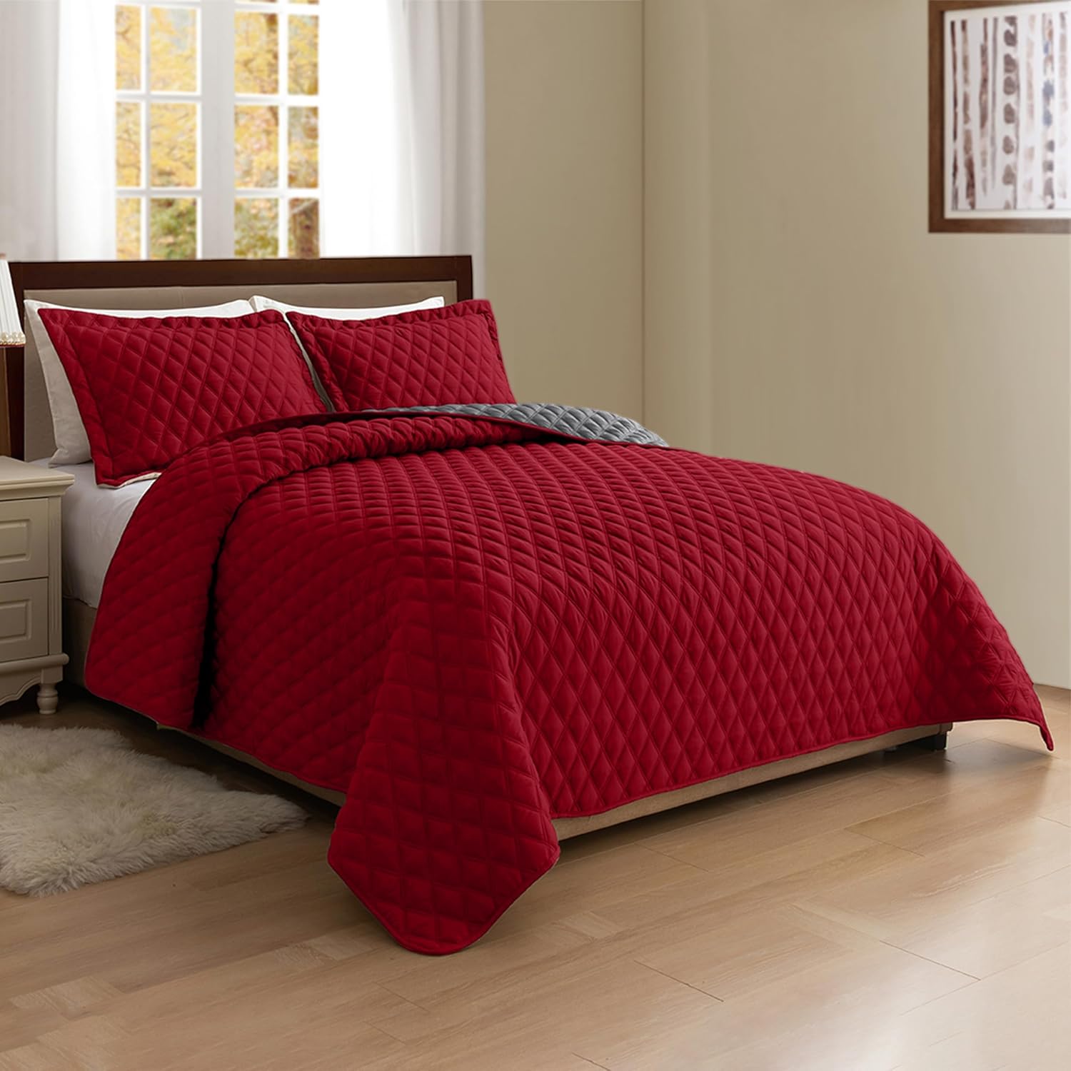 Elegant Comfort 3-Piece Reversible Quilt Set - Twin XL