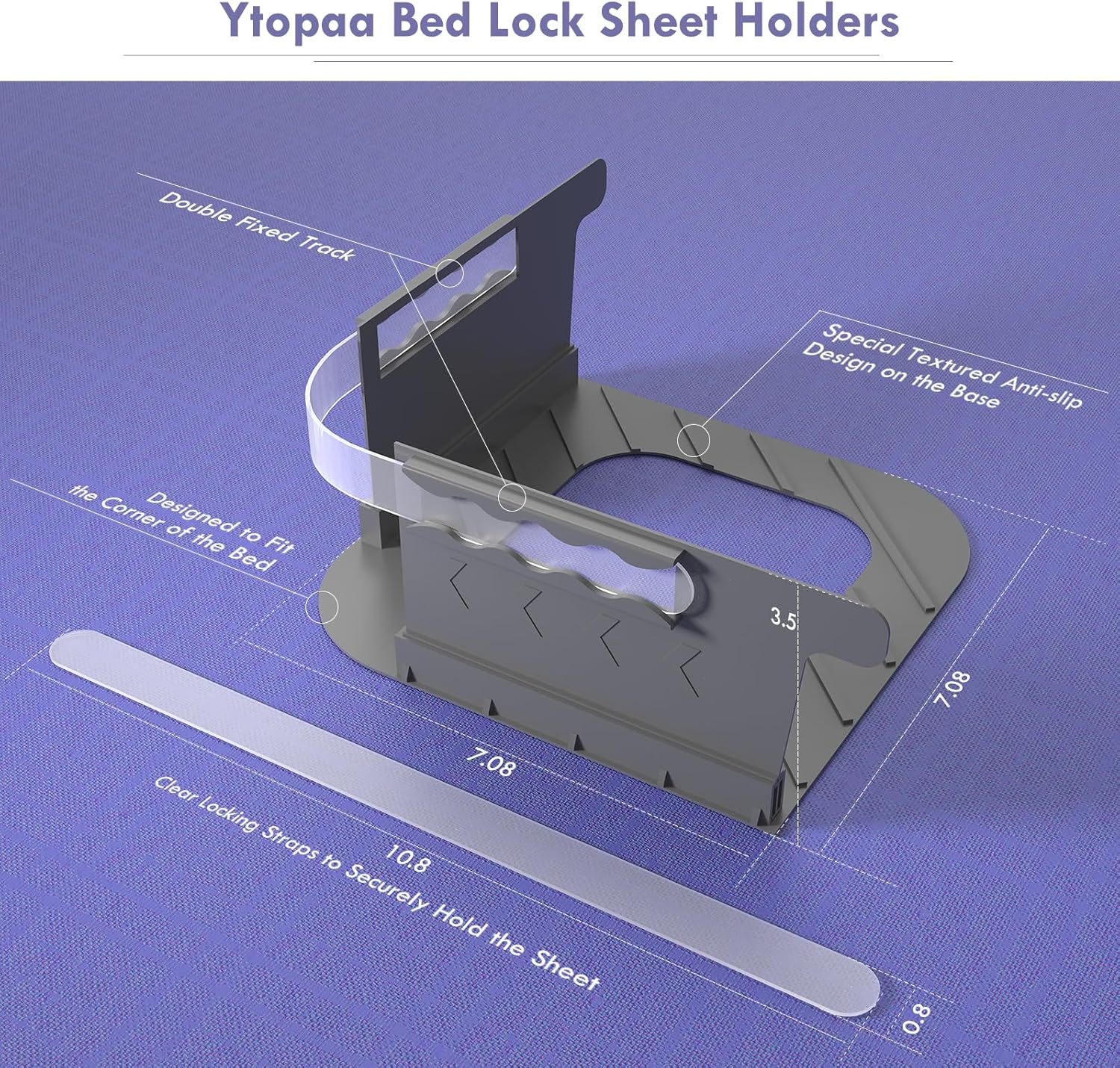 Ytopaa 4-Pack Sheet Holders Set - Grey 1