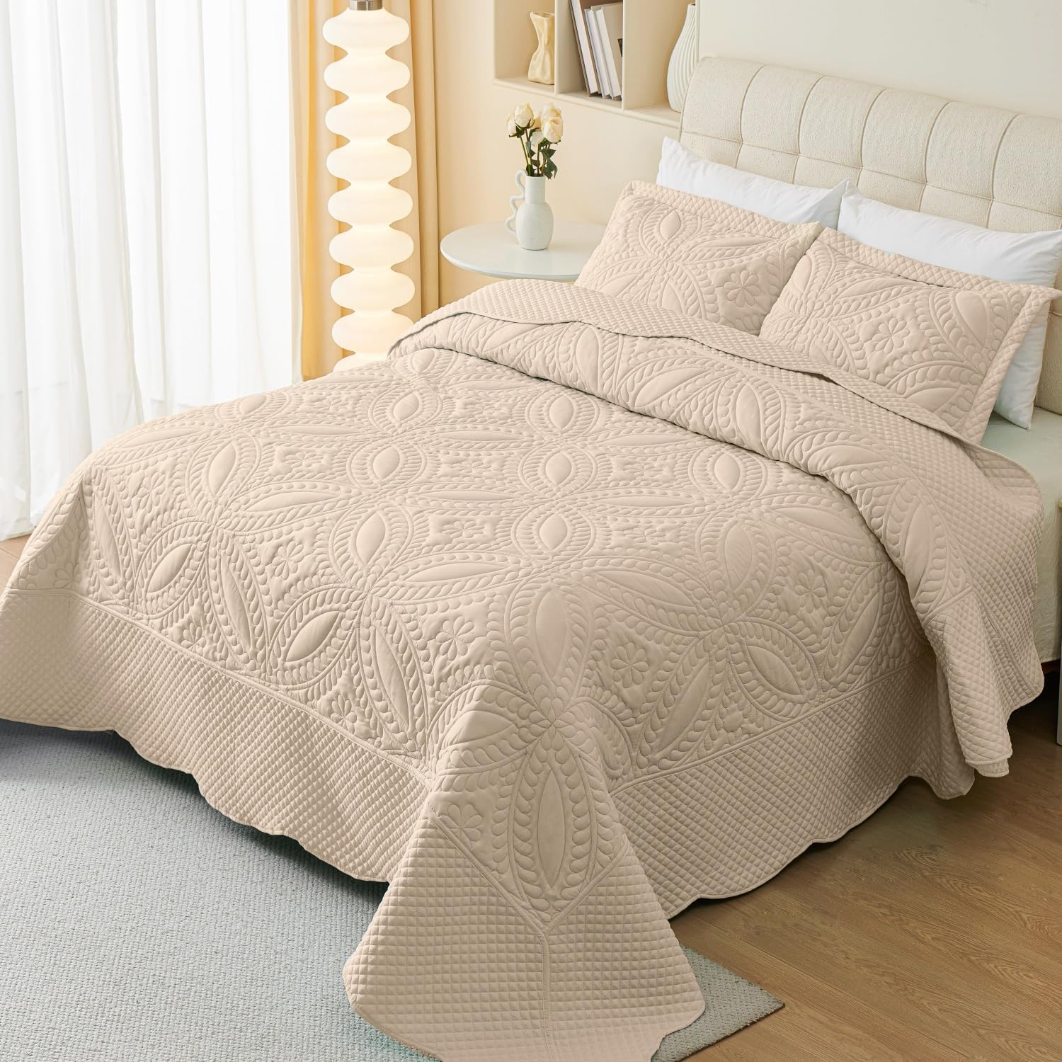 Cmfshape Oversize King Bedspread 128x120 Beige