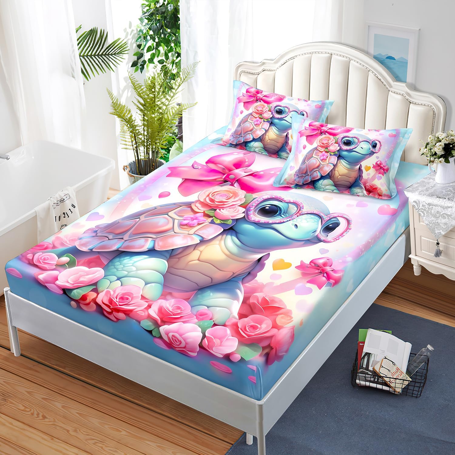 AILONEN Sea Turtle Sheet Set Twin XL Cute Kawaii Bedding