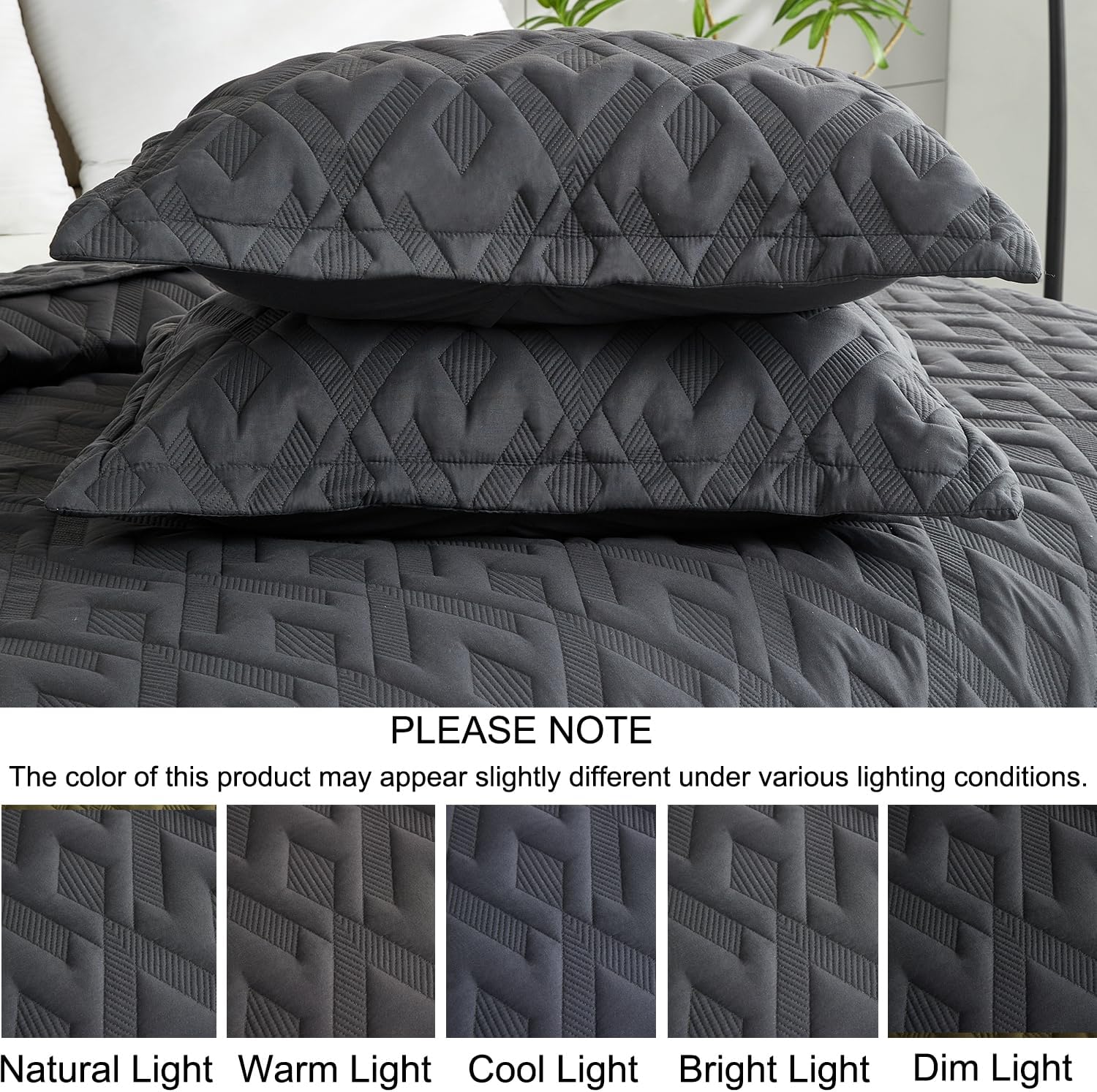 Cmfshape Diamond Embroidery Quilt Set 3 Piece King Size