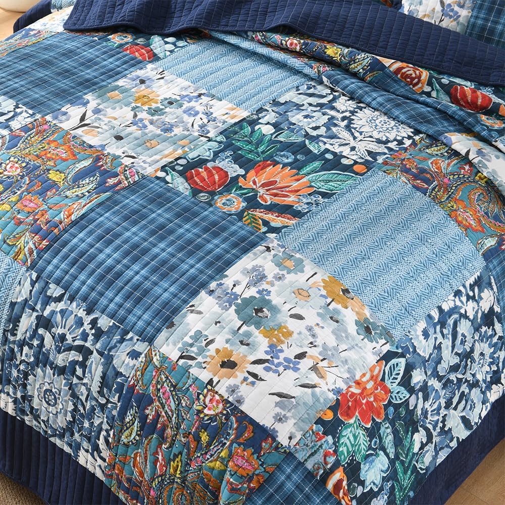 Autumn Dream Reversible Cotton Bedspread Set King Size
