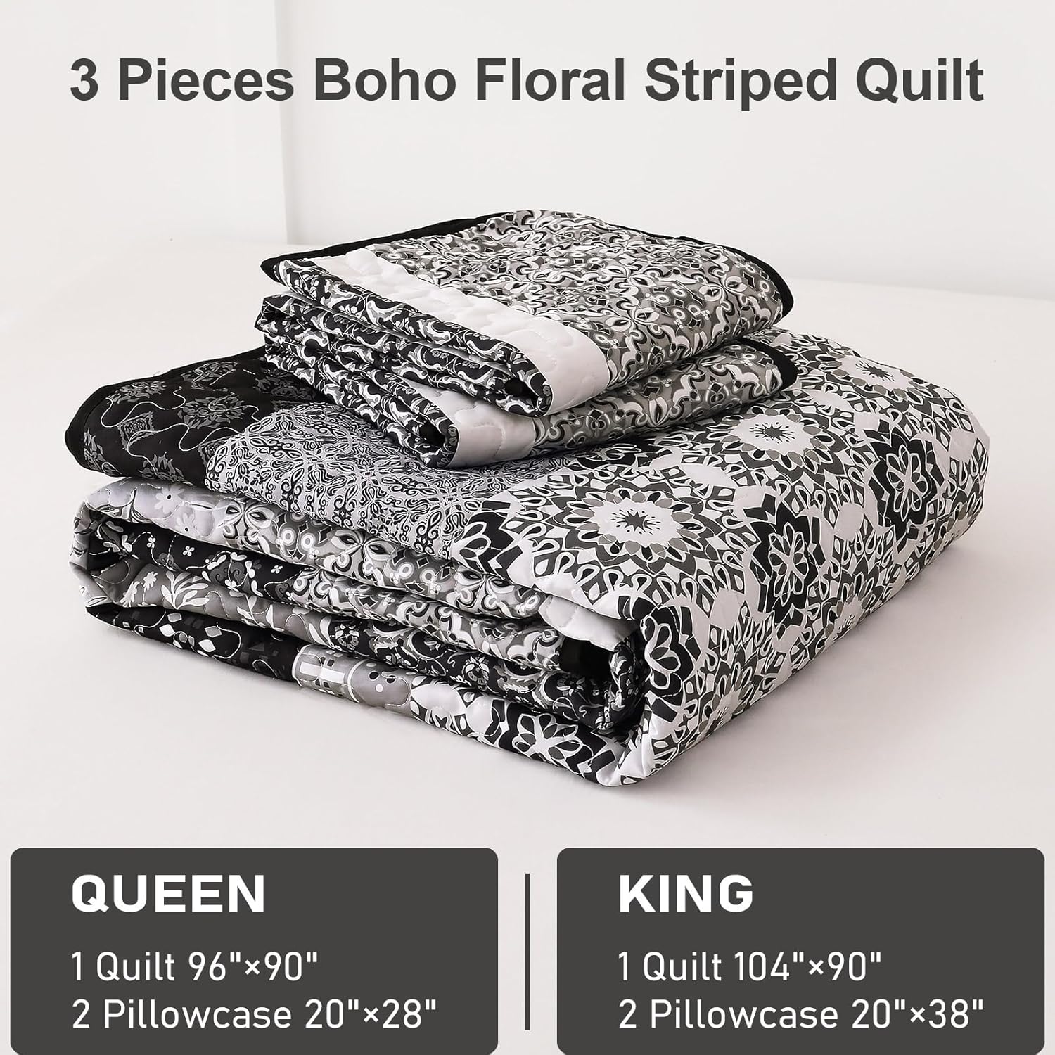 WONGS BEDDING Boho Quilt Set King