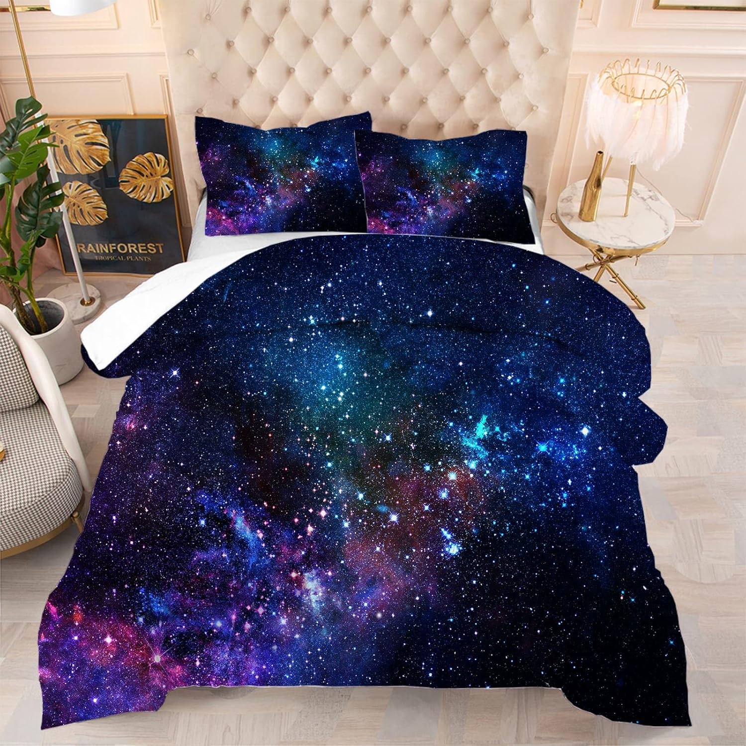Kxry Galaxy Comforter Set Twin Size 3D Printing