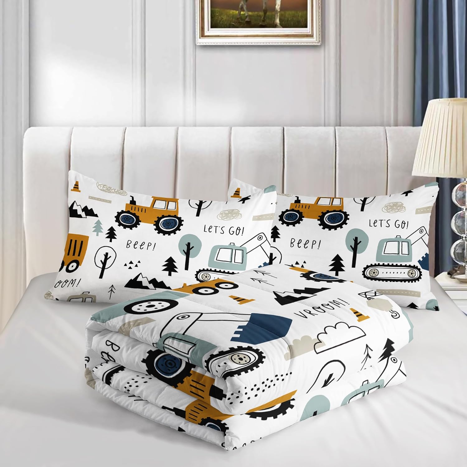 Smell Sunshine Cartoon Car Comforter Set for Kids