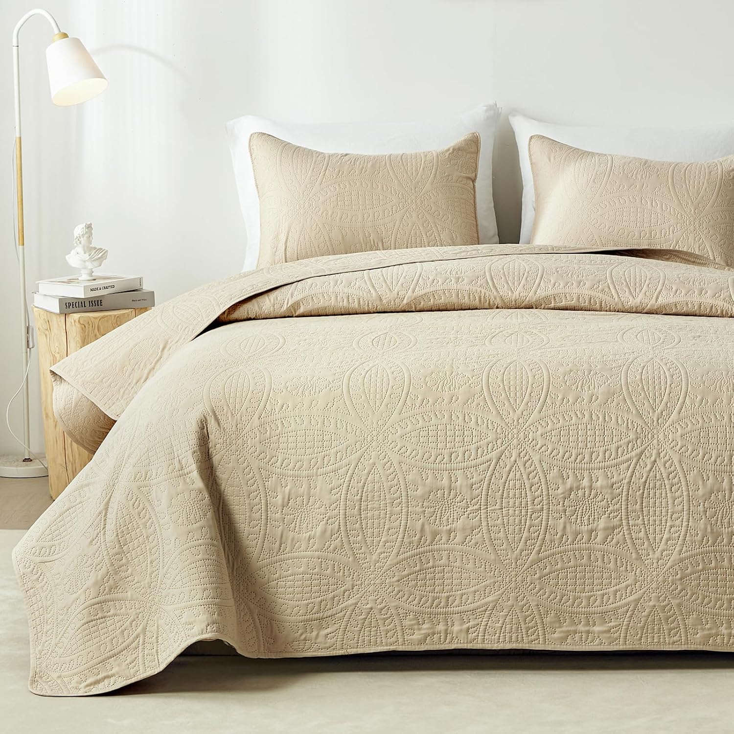 Akkialla Twin Quilt Bedding Set with Coin Pattern 1