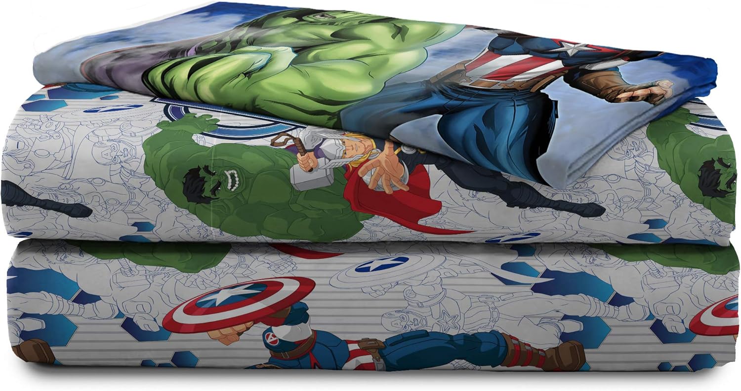 Jay Franco Marvel Avengers Blue Circle Comforter Set Twin