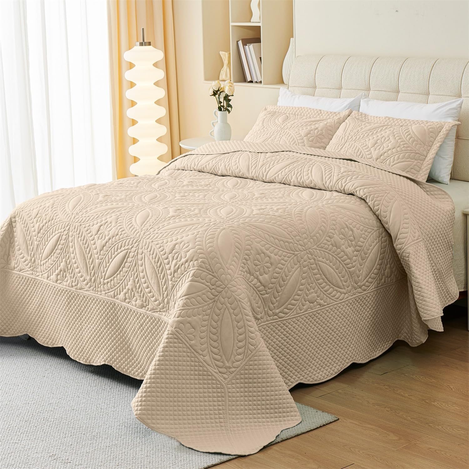 Cmfshape Oversize King Bedspread 128x120 Beige