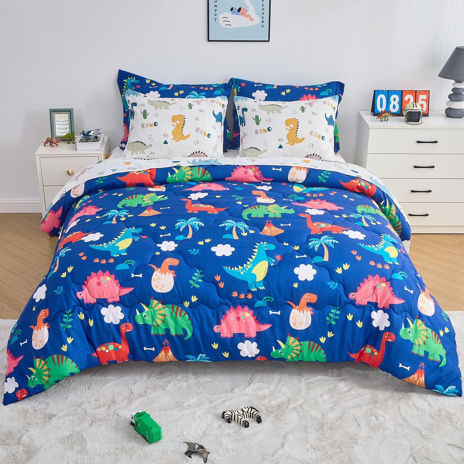 Wajade 7 Piece Dinosaur Comforter Set for Kids