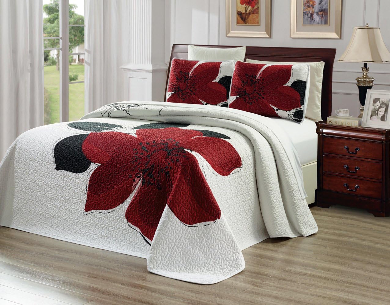 Grand Linen 3-Piece Cal King Quilt Set Reversible Bedspread
