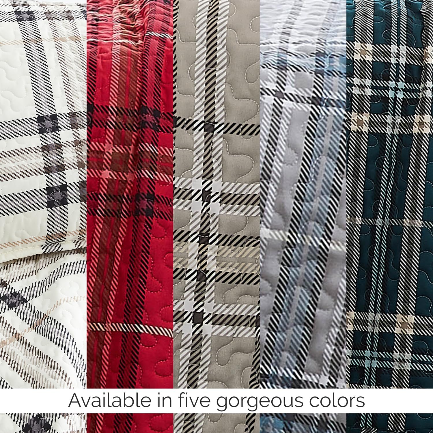 Southshore Fine Living Inc Red Plaid King Quilt Set