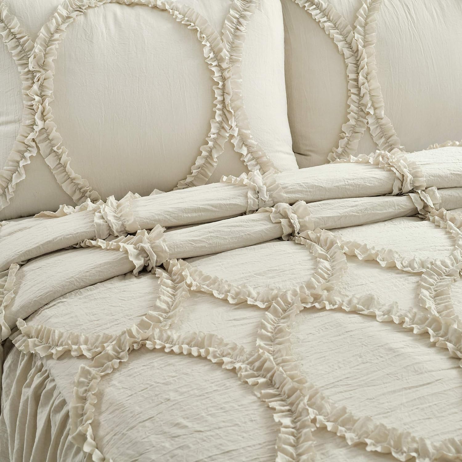 Lush Decor Riviera Ruffle Skirt Bedspread 3 Piece Set King