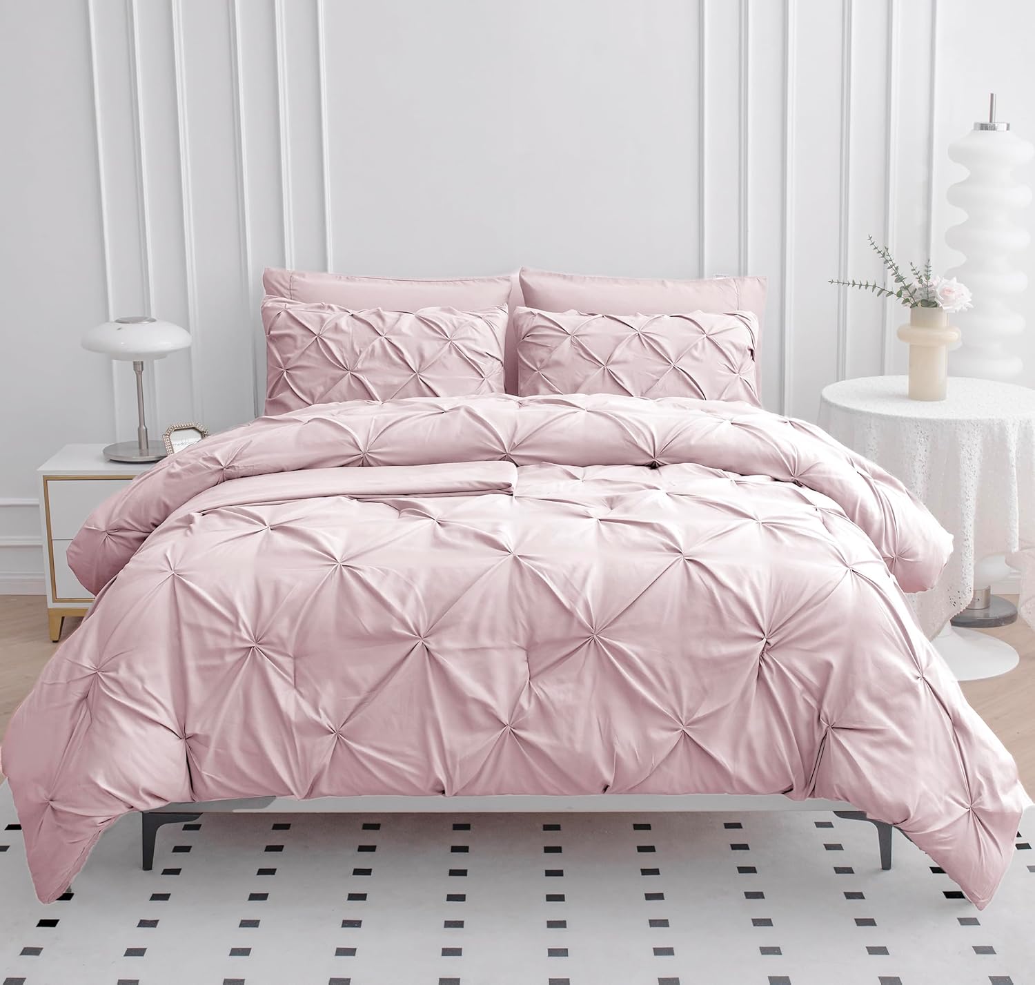 Lane Linen Pink Queen Comforter Set with Sheets and Pillowcases
