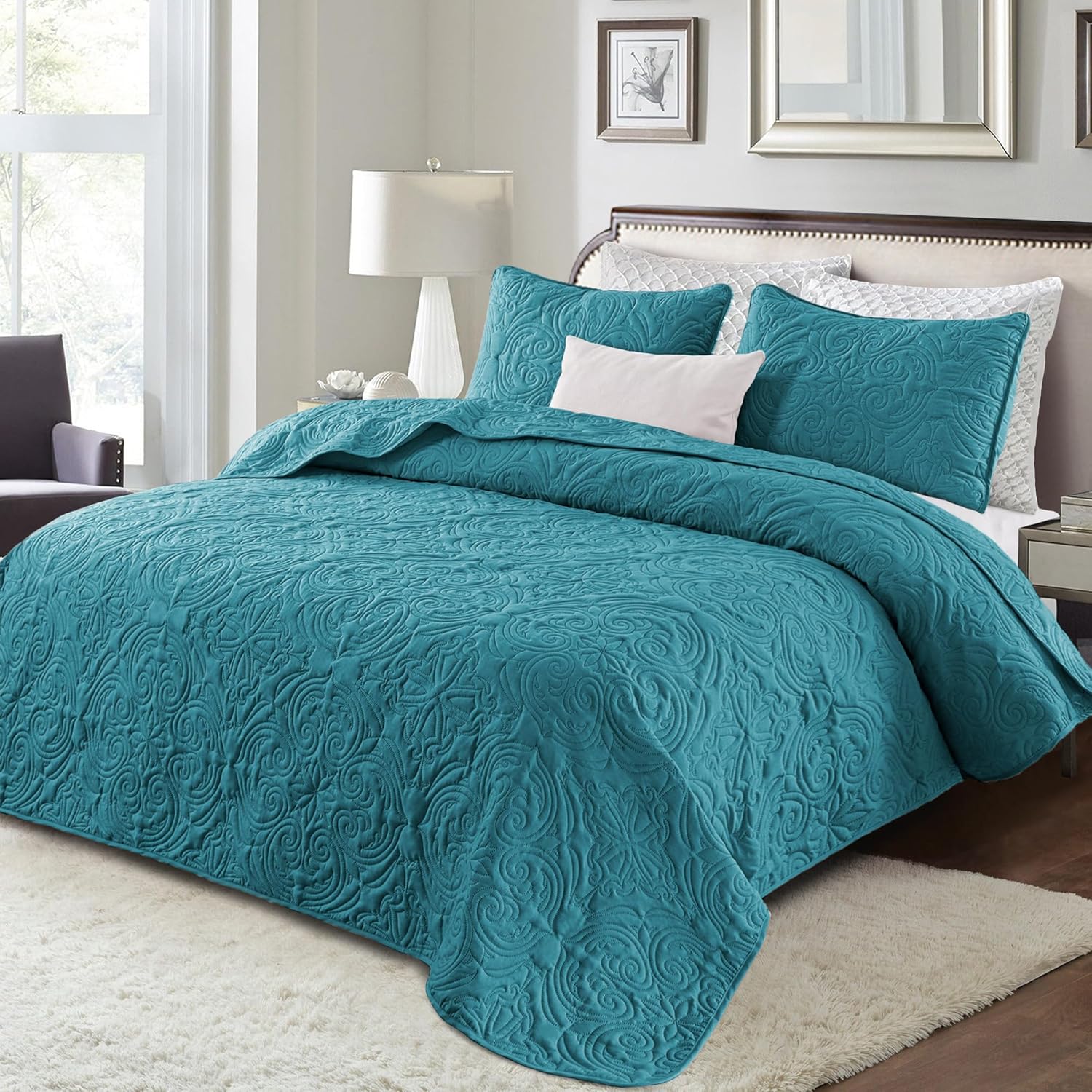 Exclusivo Mezcla King Size Quilt Set Dusty Teal