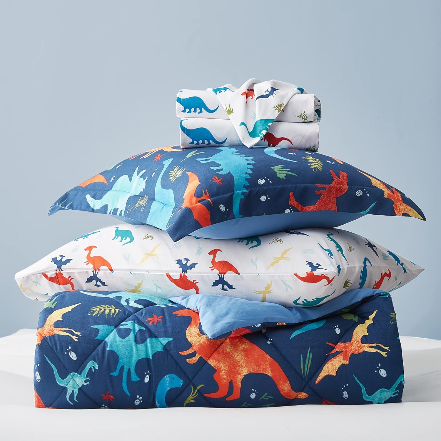 UMCHORD Kids Twin Dinosaur Comforter Set 5 Piece