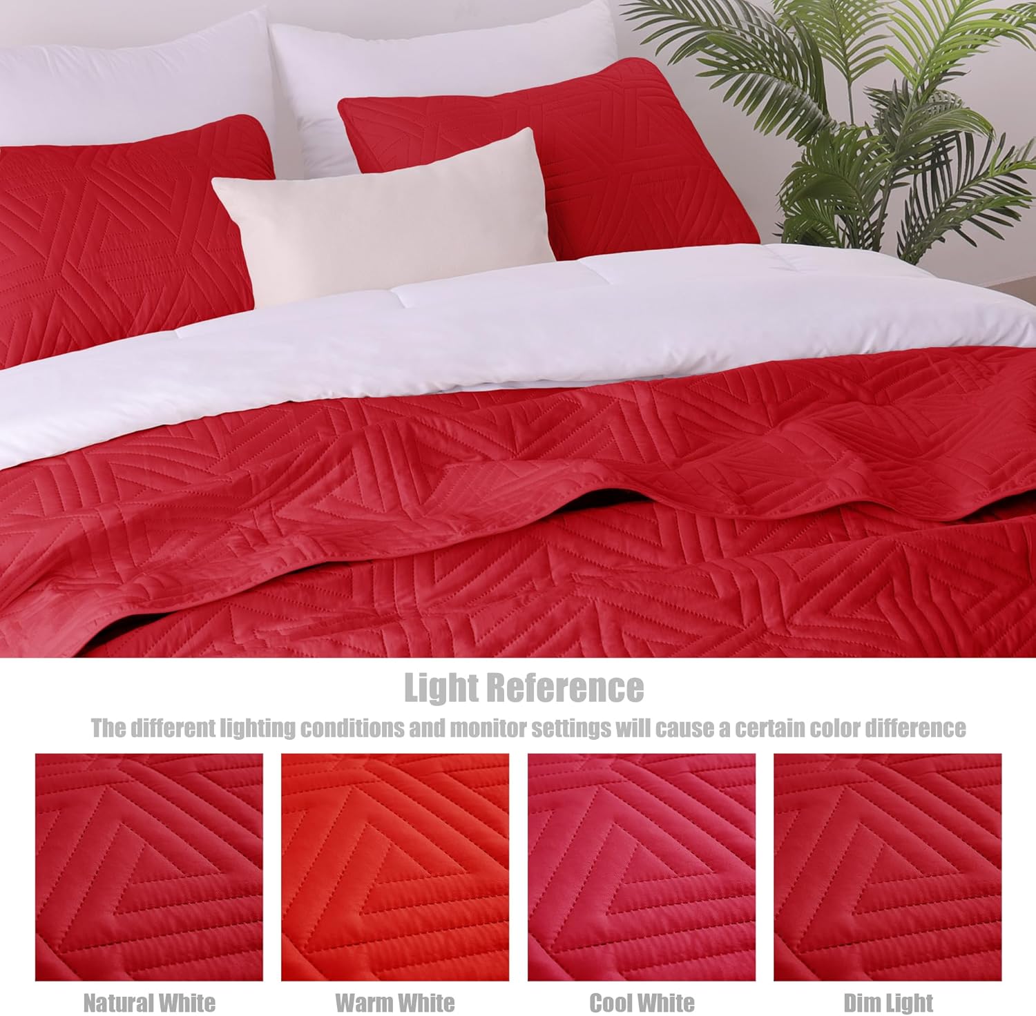 Whale Flotilla Red California King Quilt Set 3-Piece