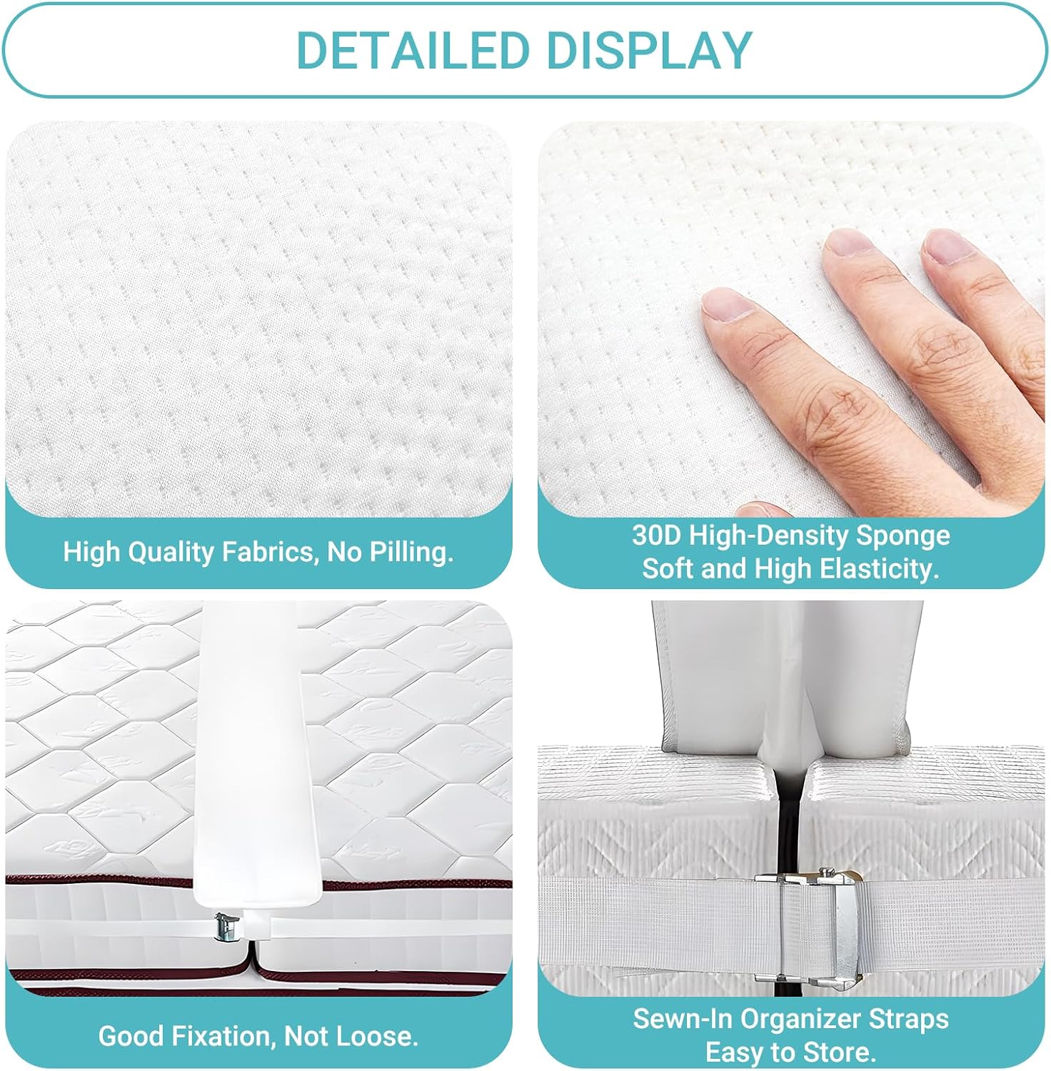 Adjustable Bed Connector Bridge Kit with Memory Foam Pad