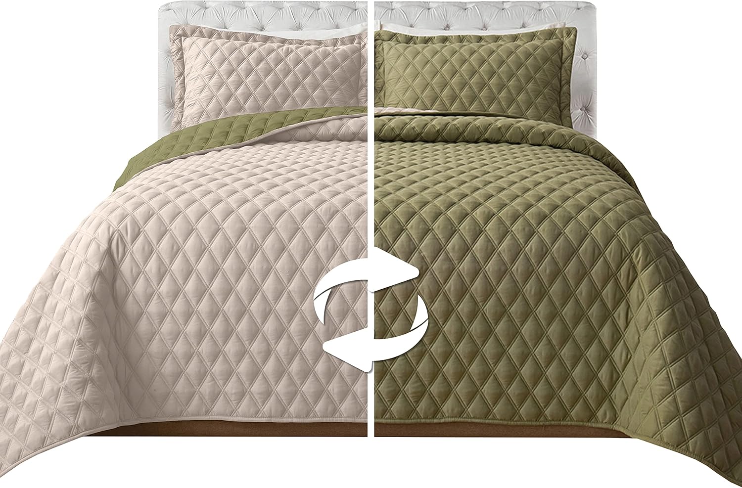 Elegant Comfort Reversible Quilt Set with Pillow Shams