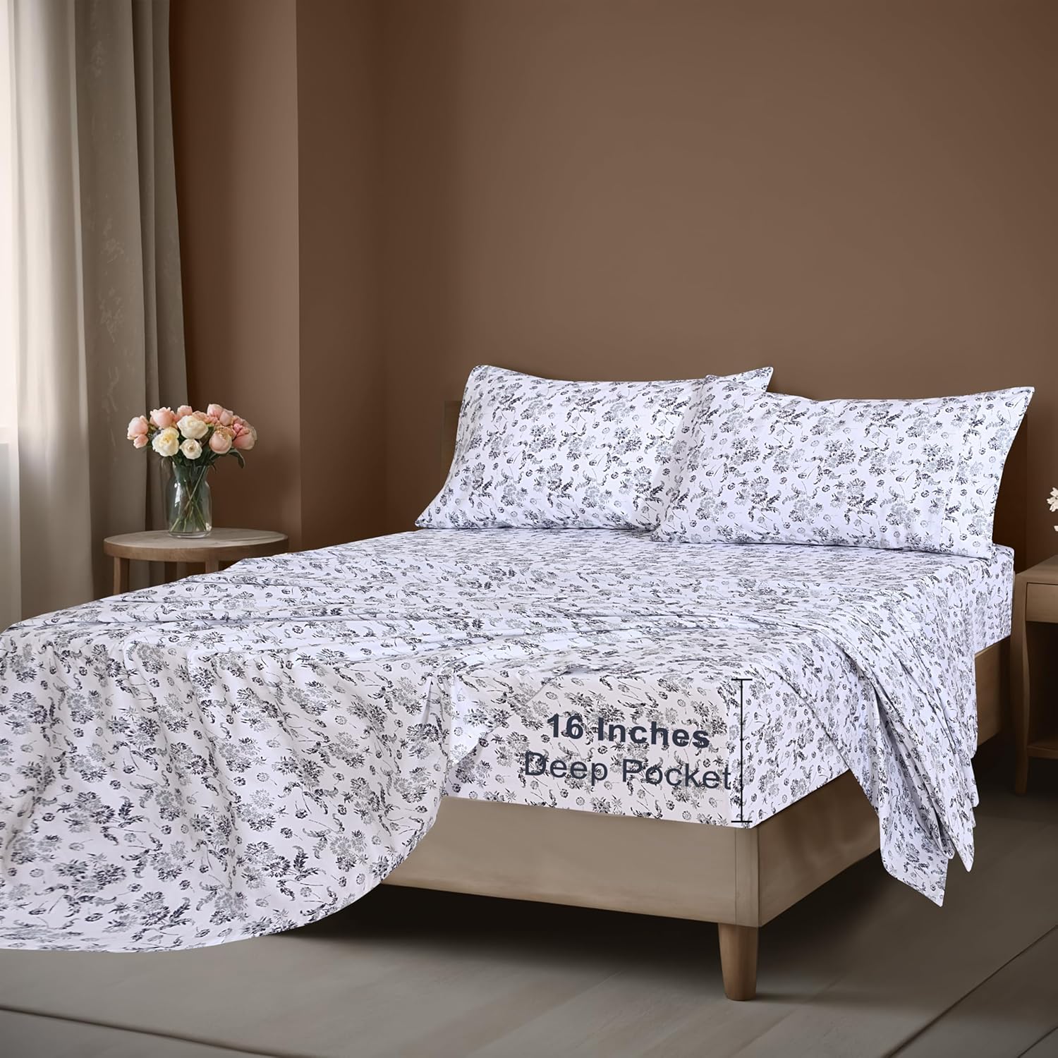 ZOYER 100 Cotton Percale Twin XL Sheets Set 1