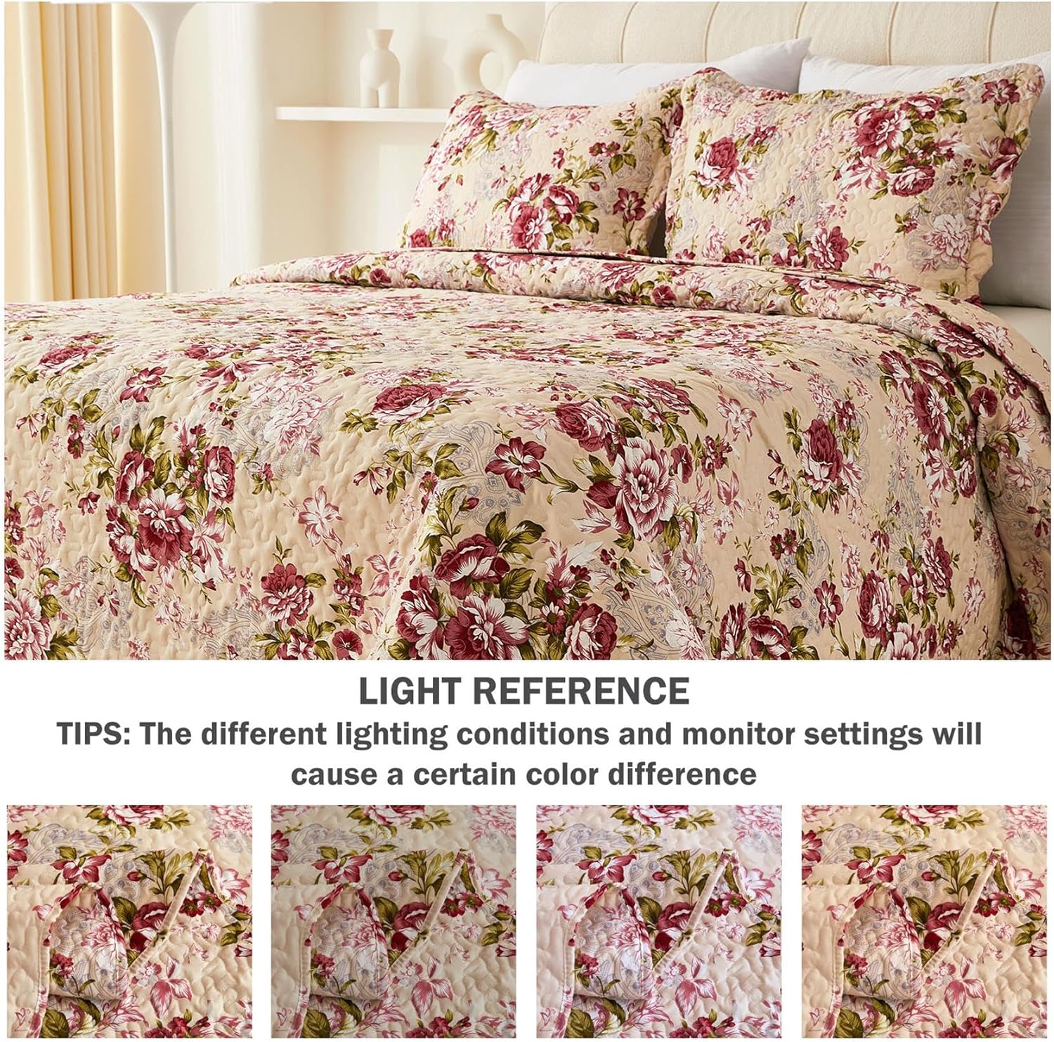 Cmfshape Romantic Patchwork Quilt Set Queen Size