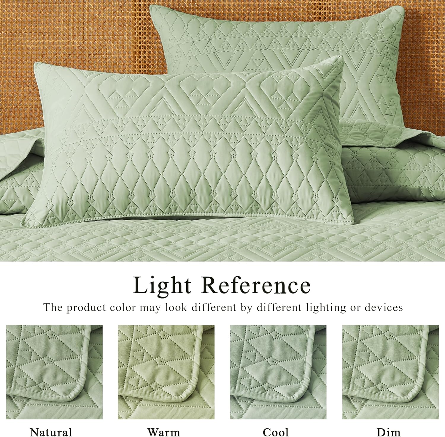 akkialla Geometric Pattern Queen Quilt Set