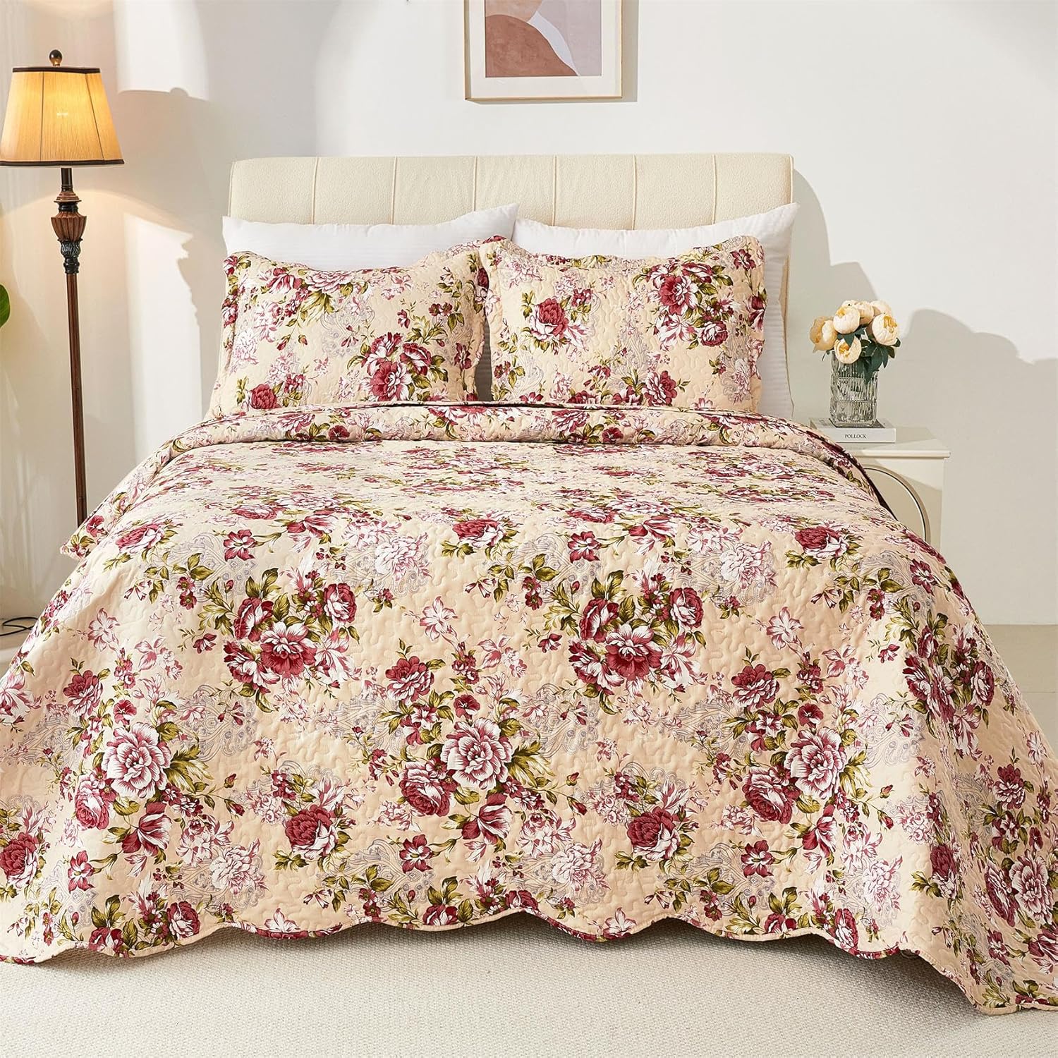 Cmfshape Romantic Patchwork Quilt Set Queen Size